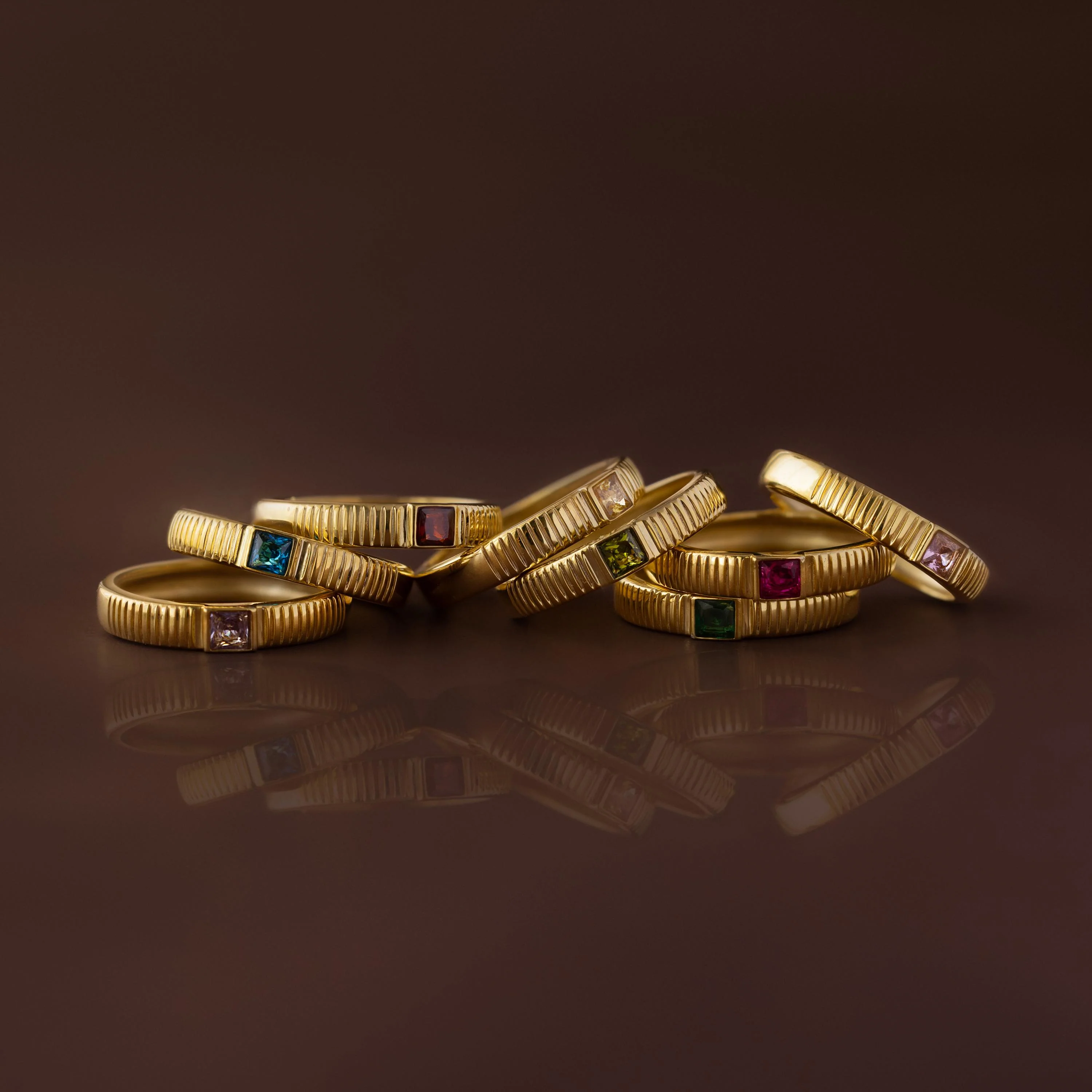 Ribbed Birthstone Band - Image 3
