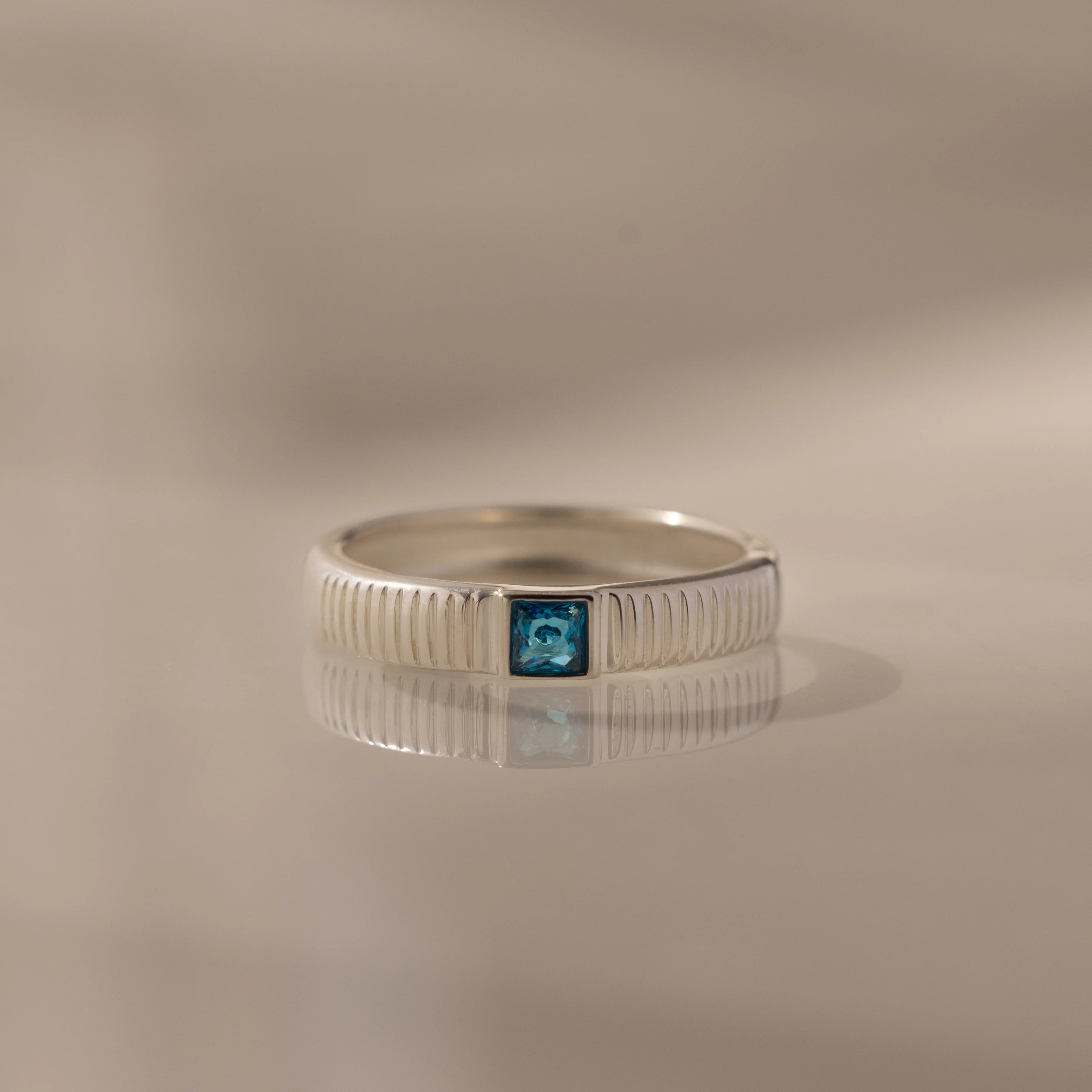 Ribbed Blue Zircon Band - Image 5