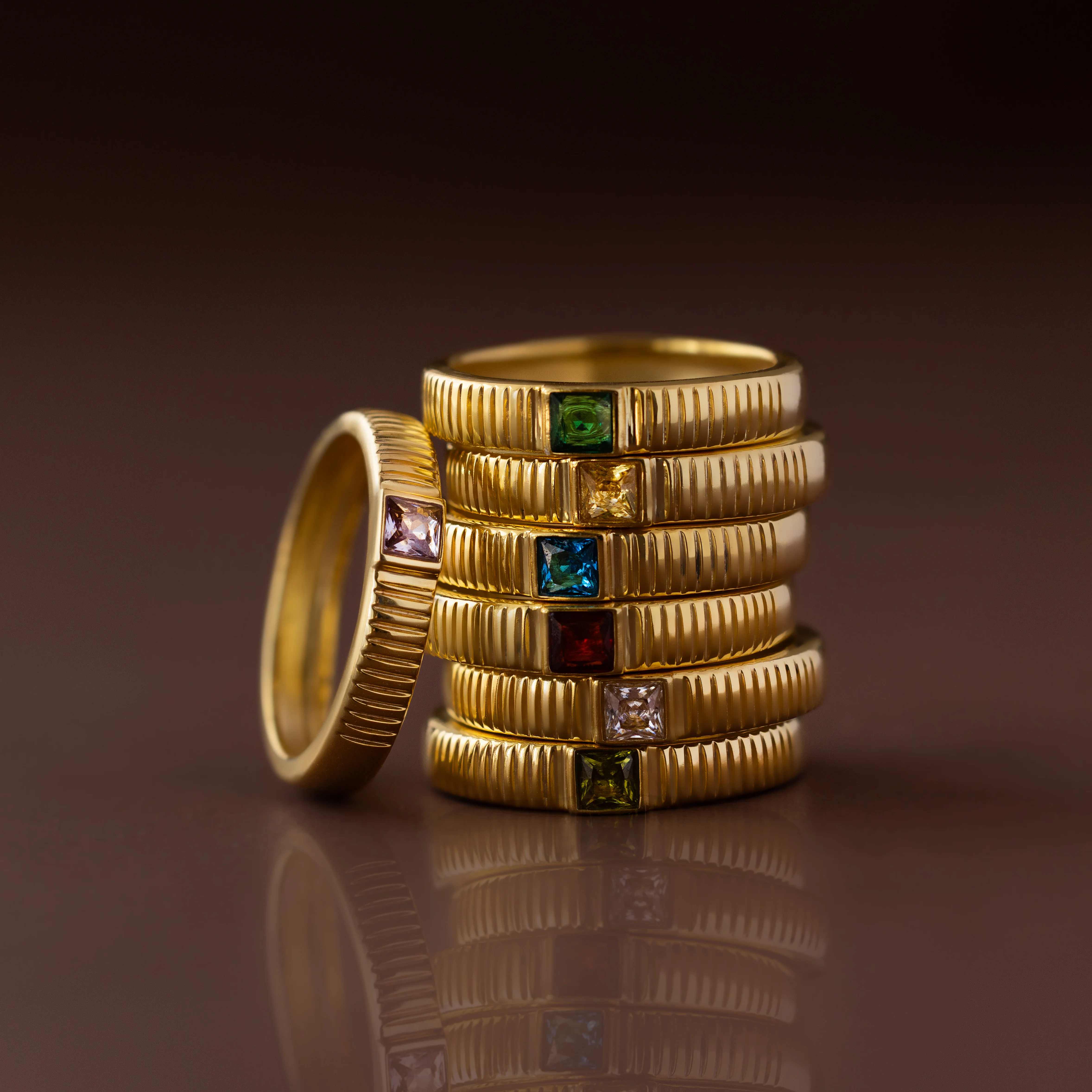 Ribbed Blue Zircon Band - Image 7