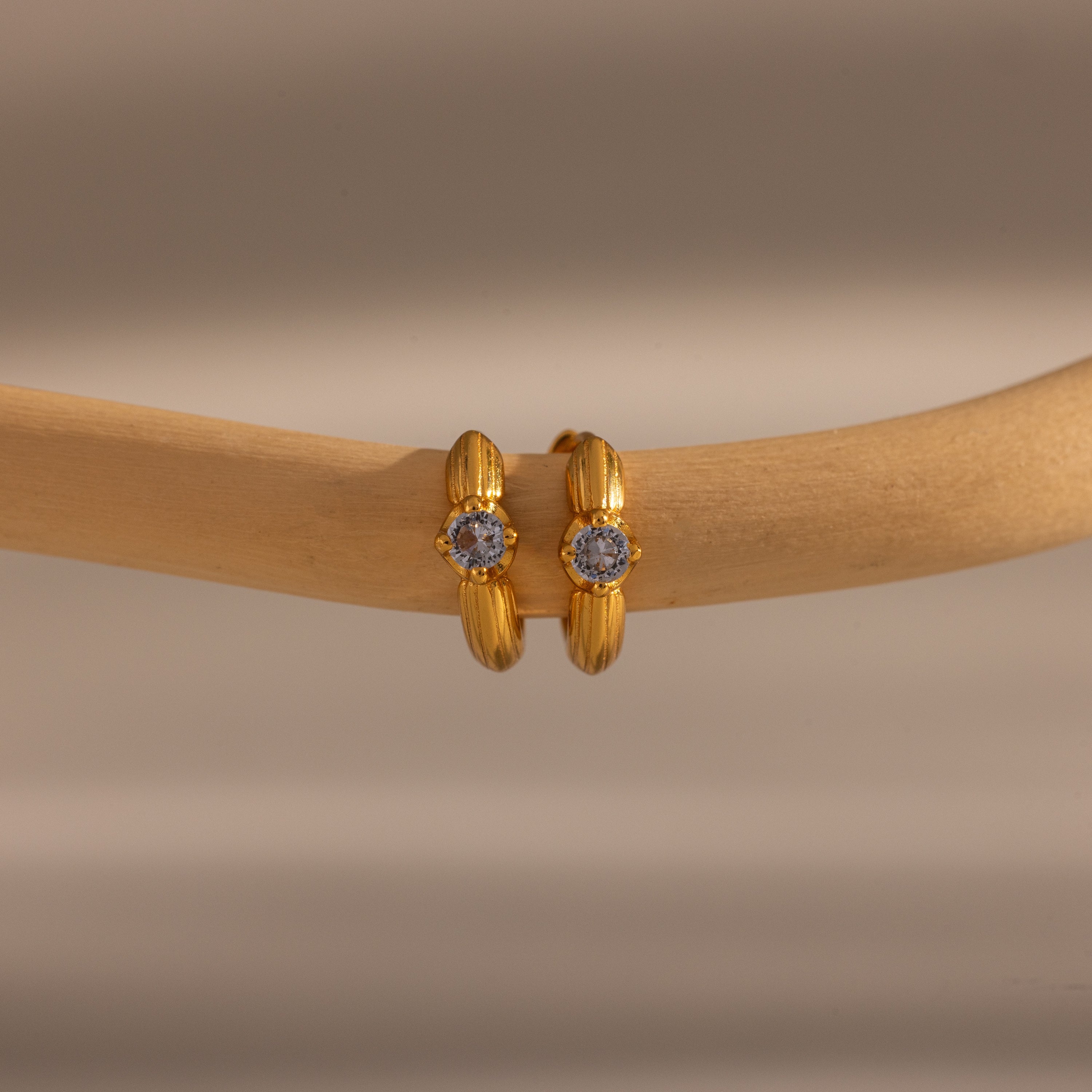 Ribbed Blue Zircon Huggies - Image 3