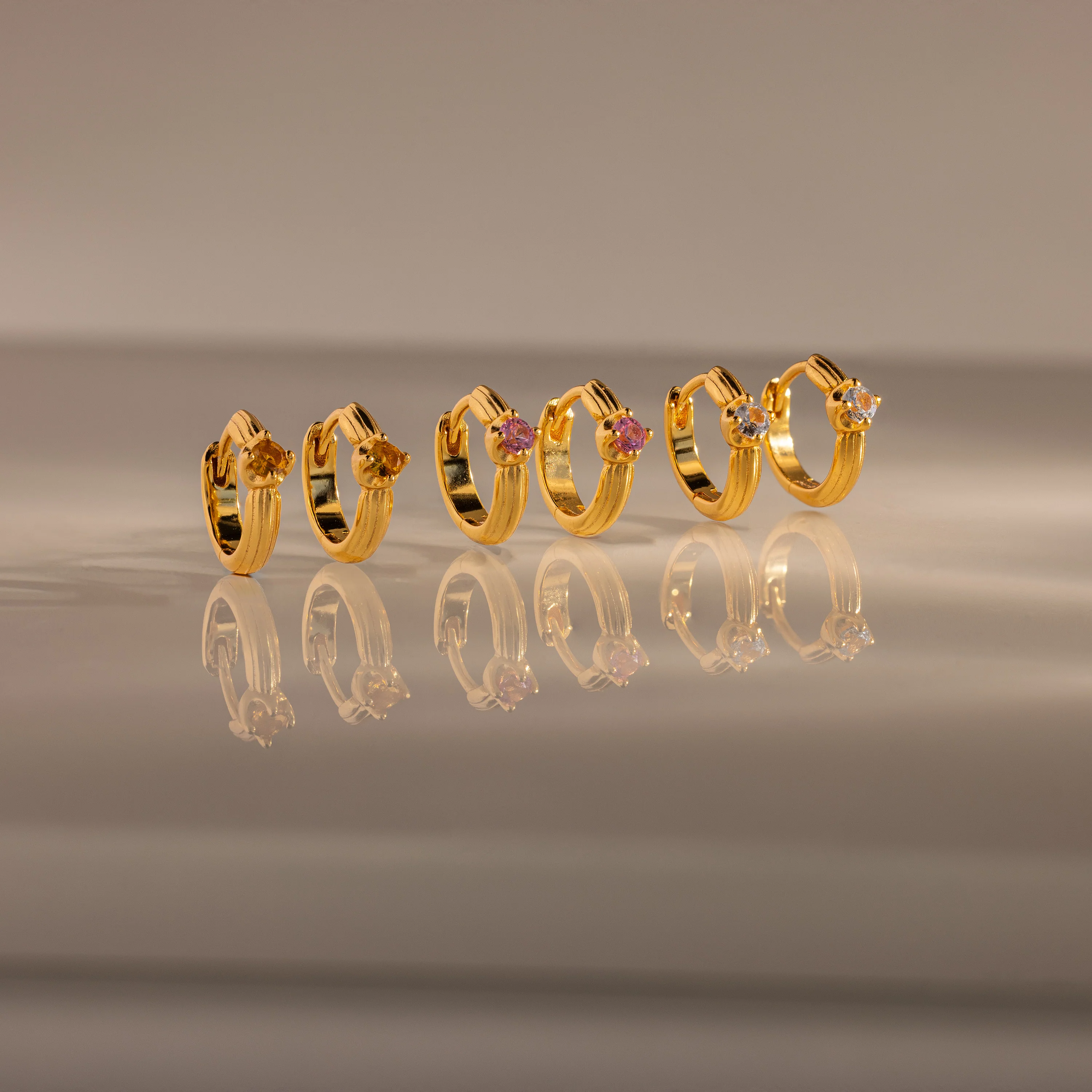 Ribbed Diamond Huggies - Image 7