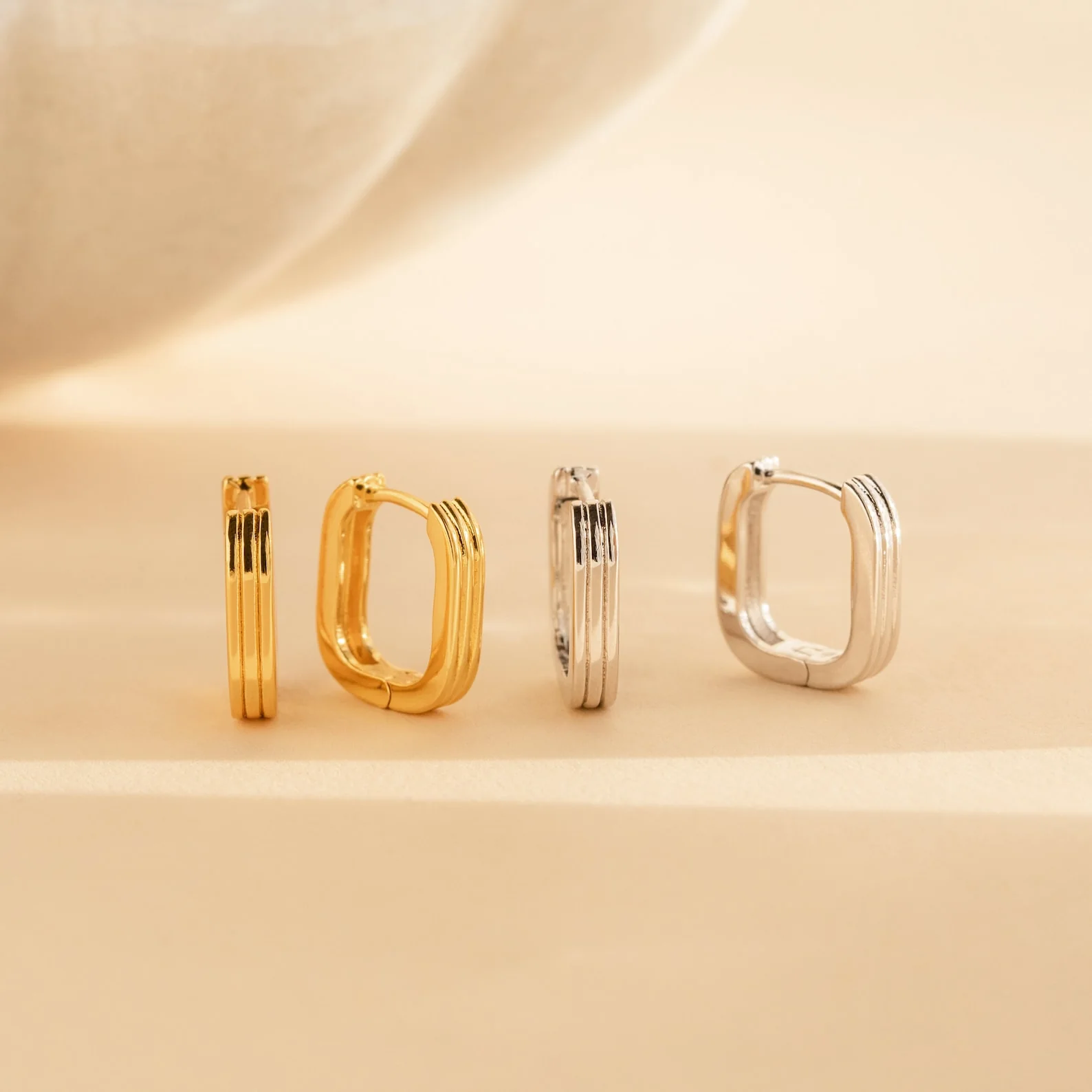 Ribbed Link Hoops - Image 2
