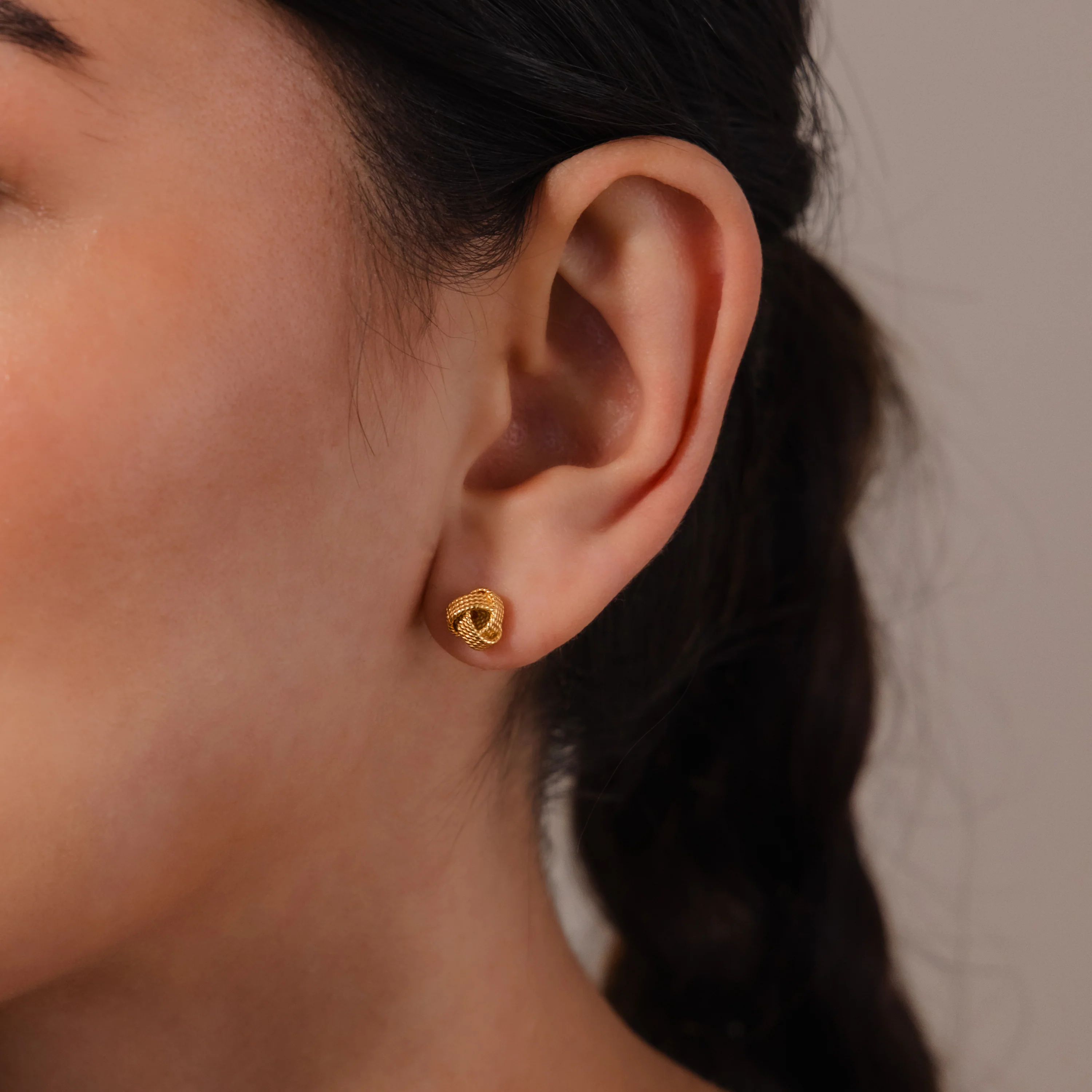 Rope Knot Studs in 18K Gold - Image 2
