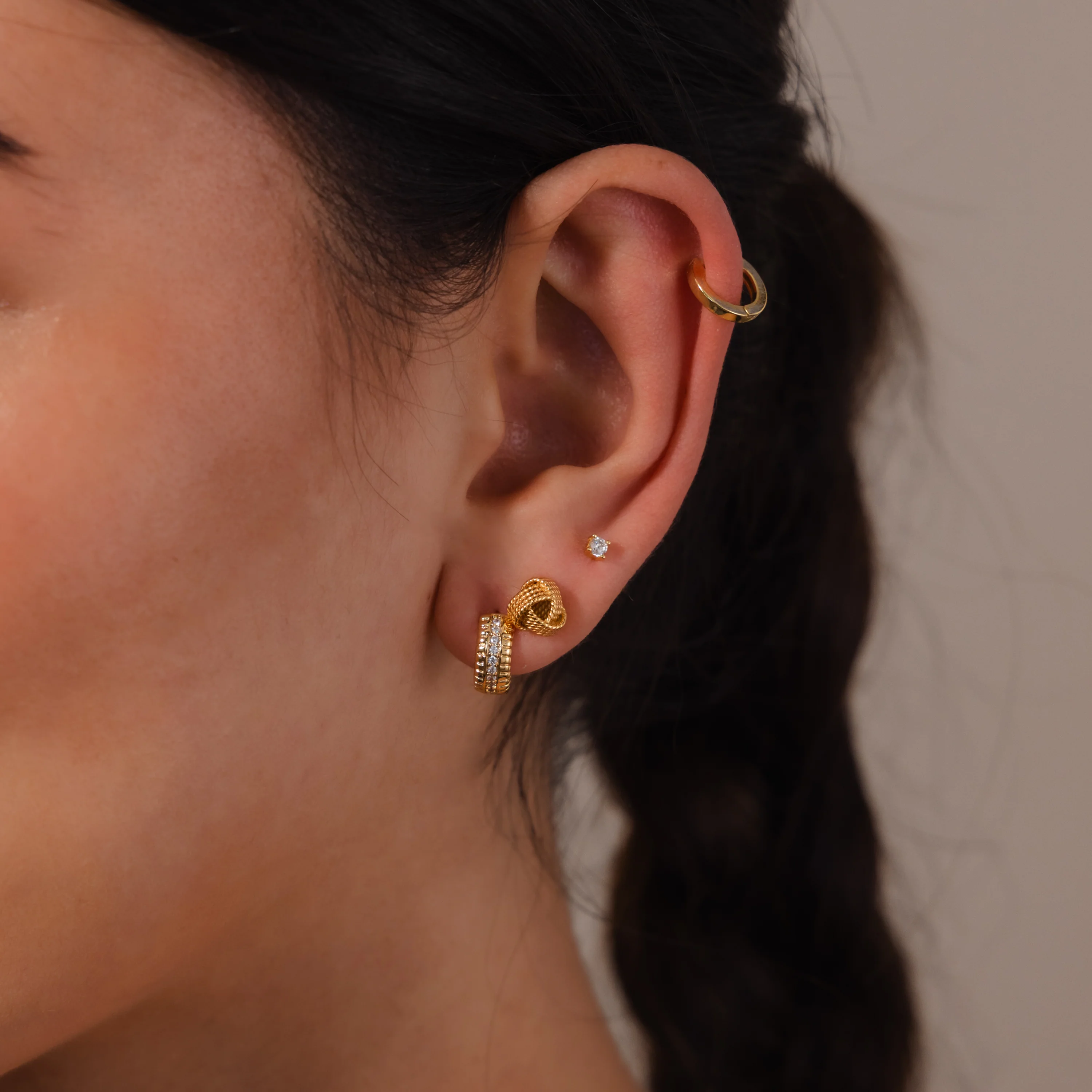 Rope Knot Studs in 18K Gold - Image 6