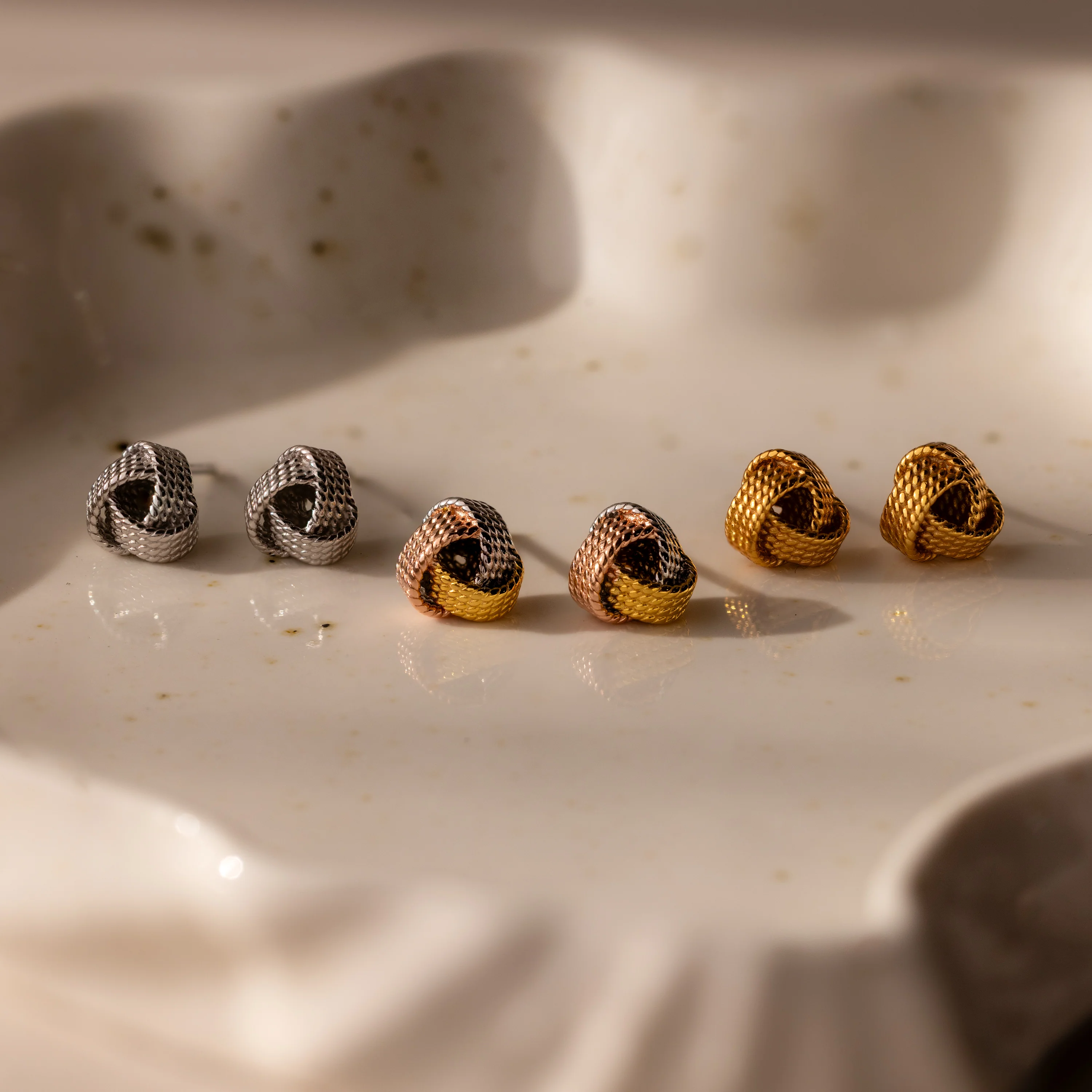 Rope Knot Studs in Mixed Metal - Image 3