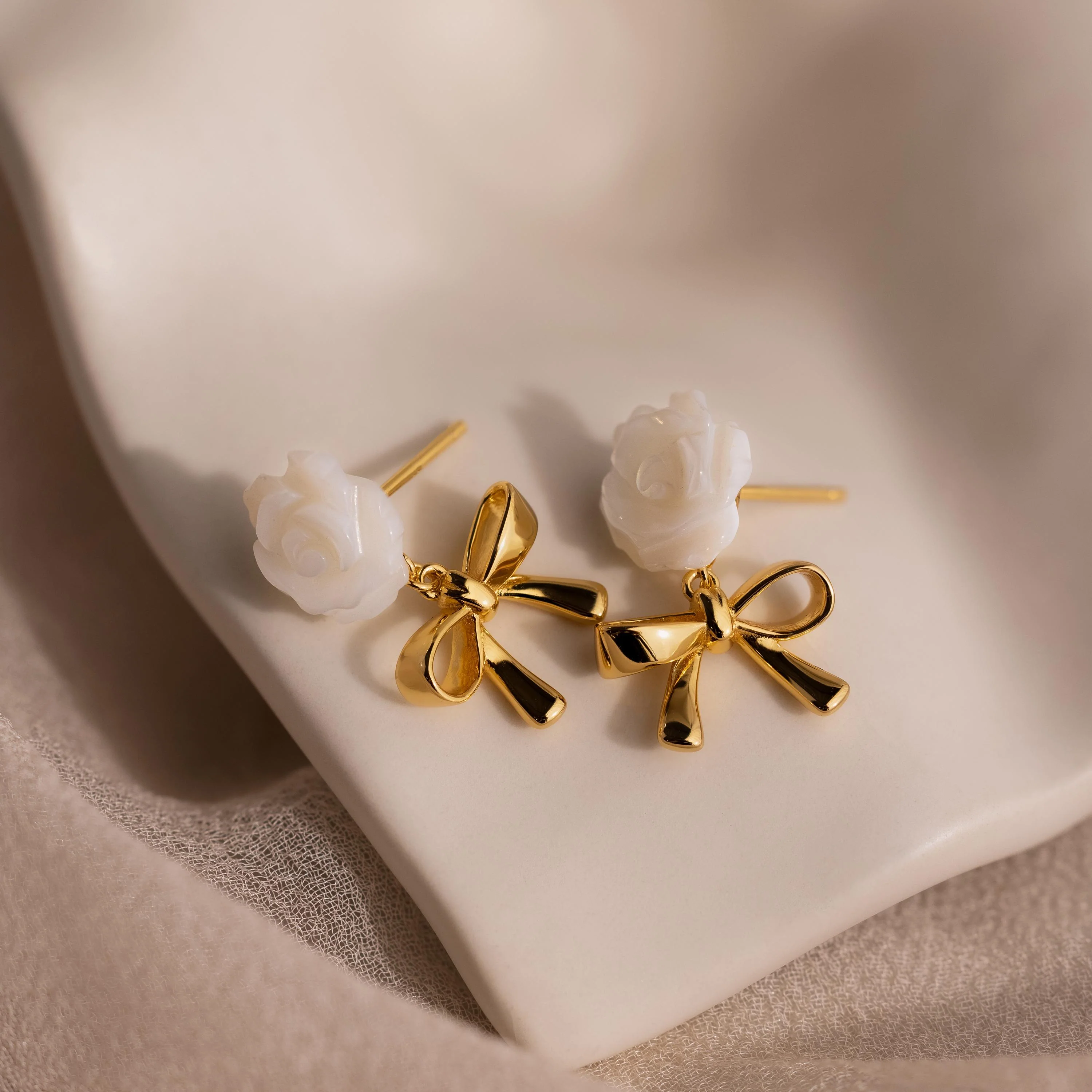 Rose Ribbon Studs - Image 5