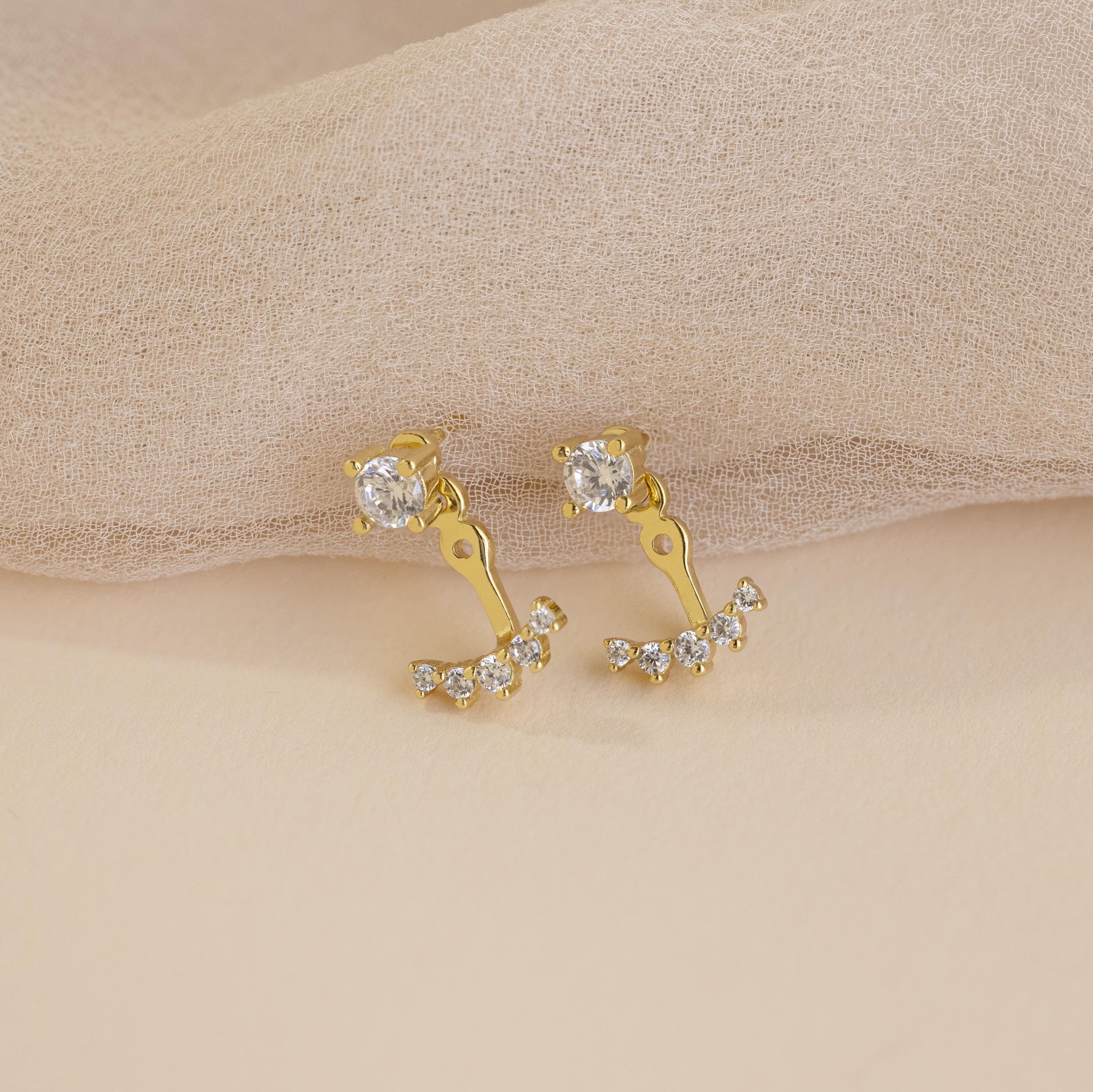 Round Diamond Ear Jackets - Image 5