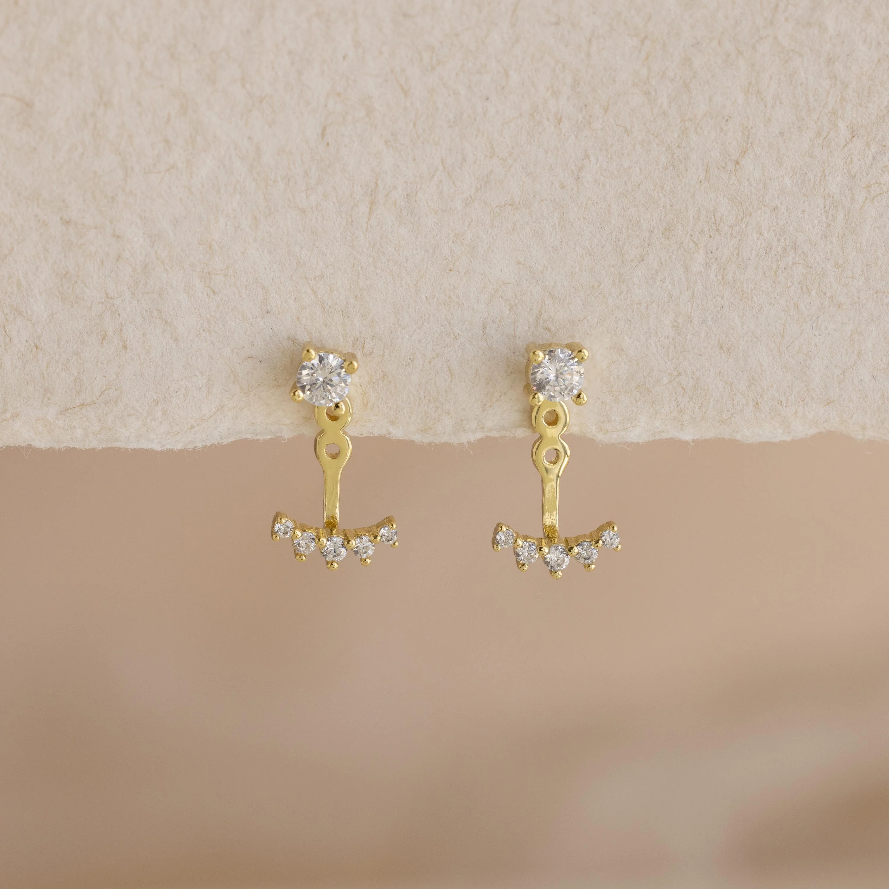 Round Diamond Ear Jackets - Image 6