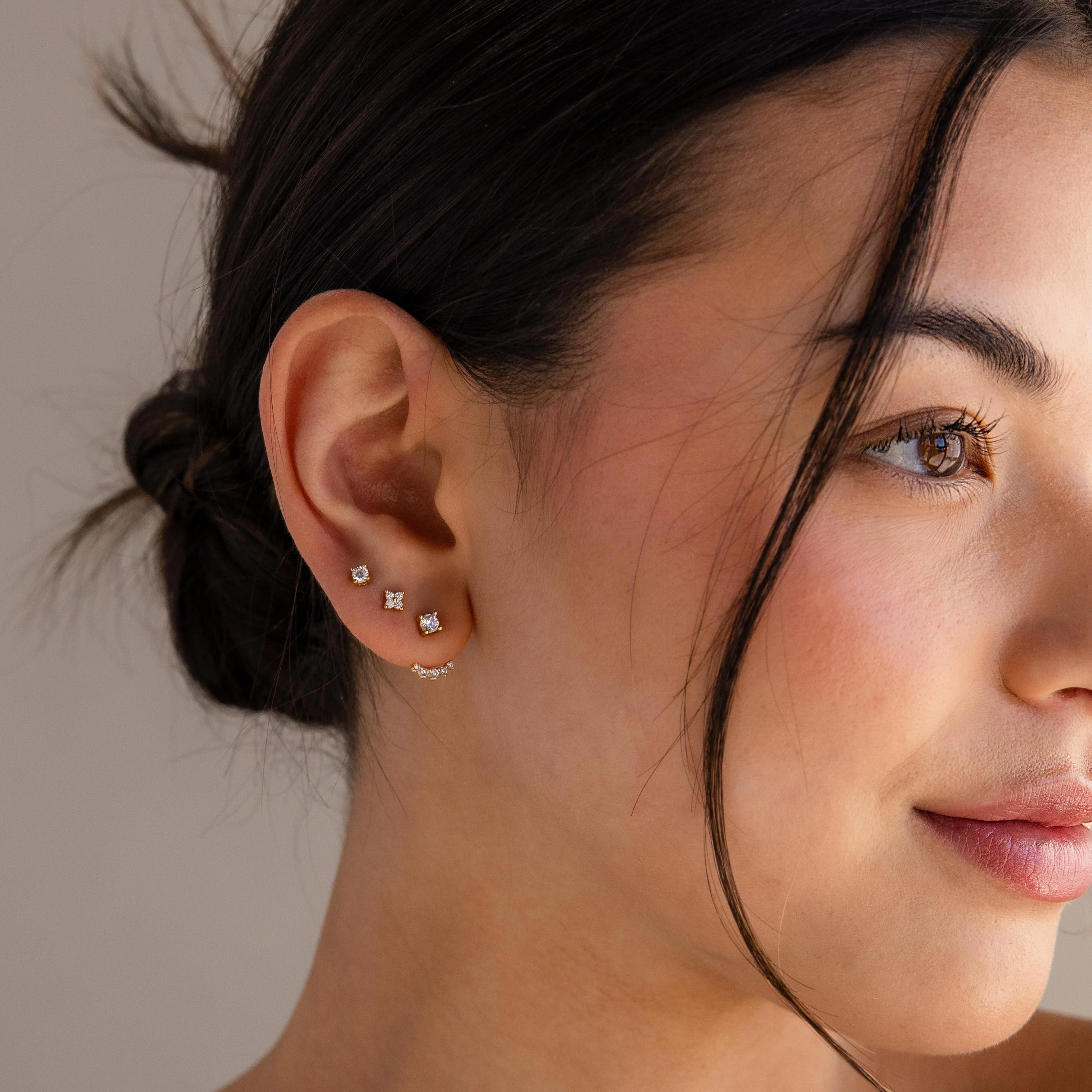 Round Diamond Ear Jackets - Image 7