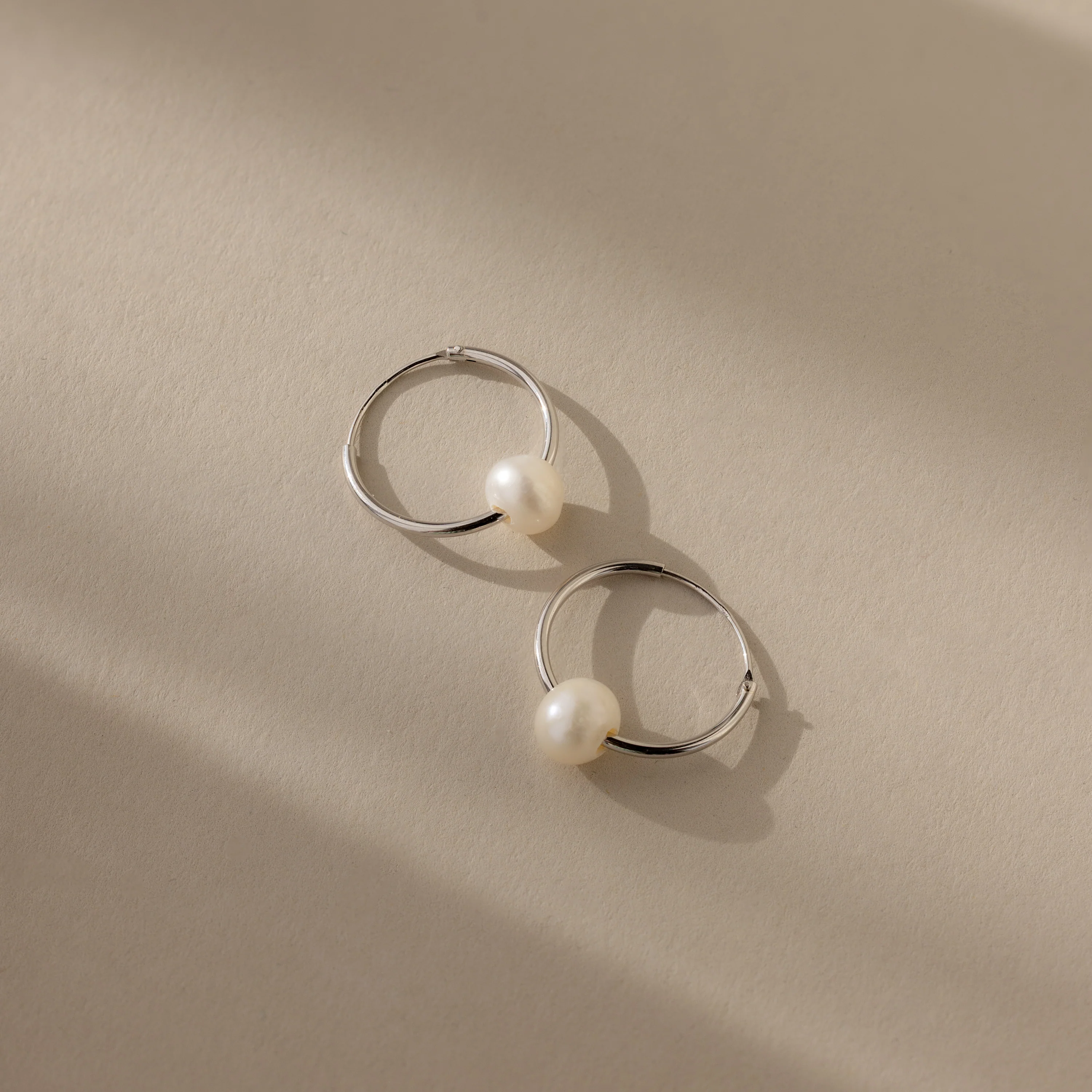 Round Pearl Hoops - Image 2
