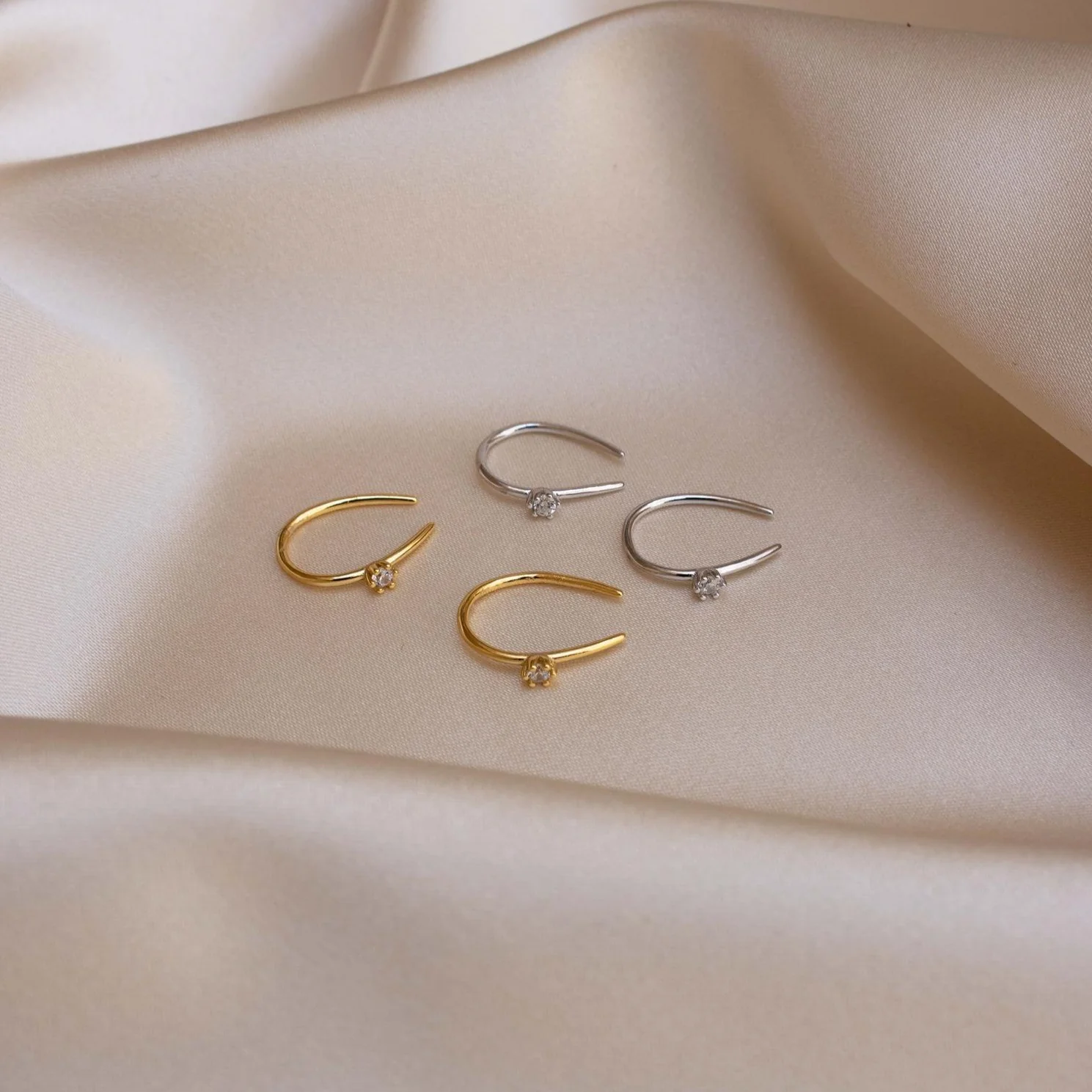 Rylee Diamond Wire Earrings - Image 3