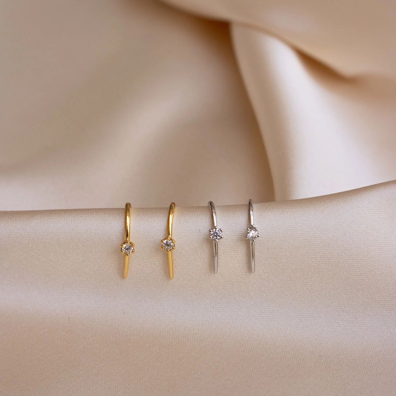Rylee Diamond Wire Earrings - Image 7