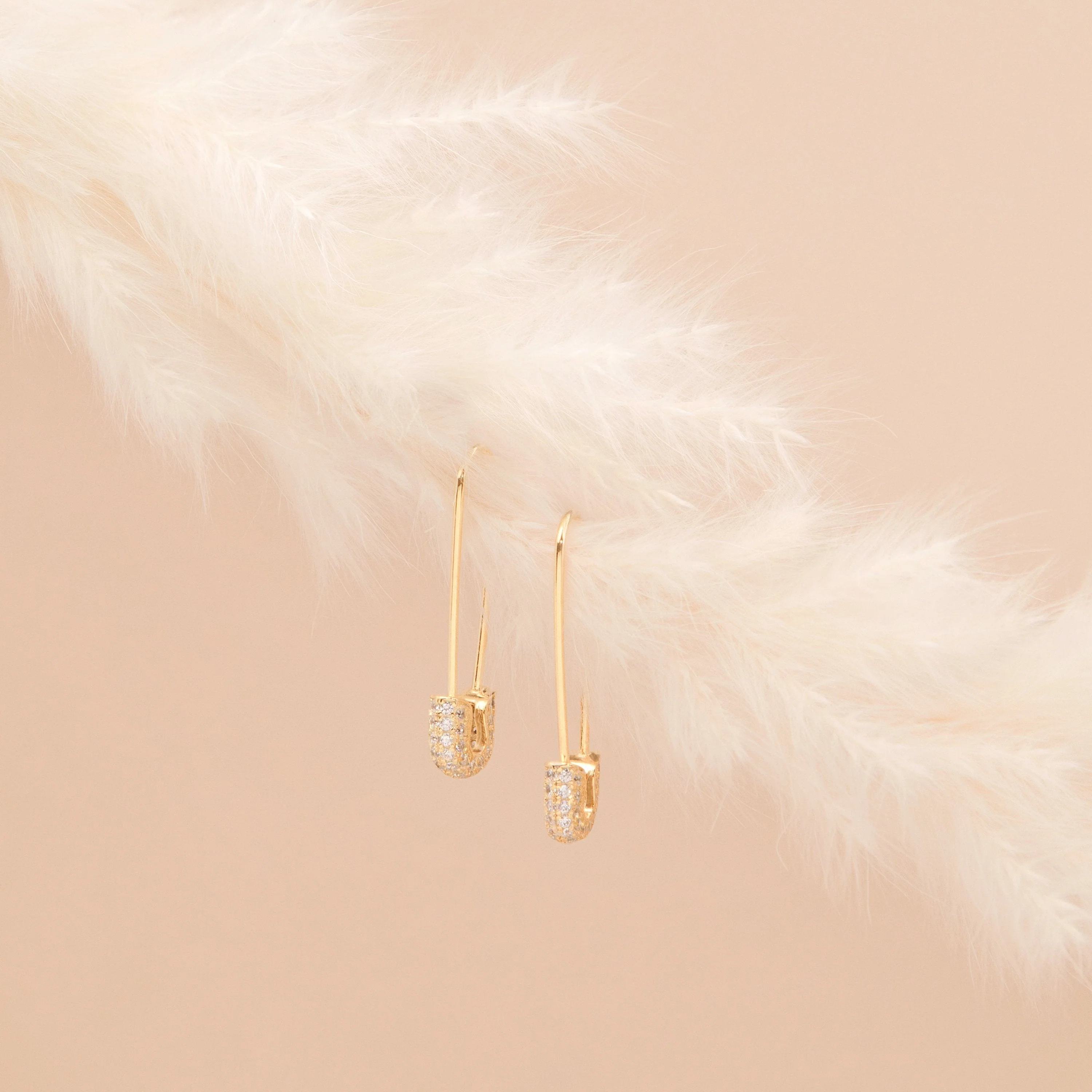 Pave Safety Pin Earrings - Image 3