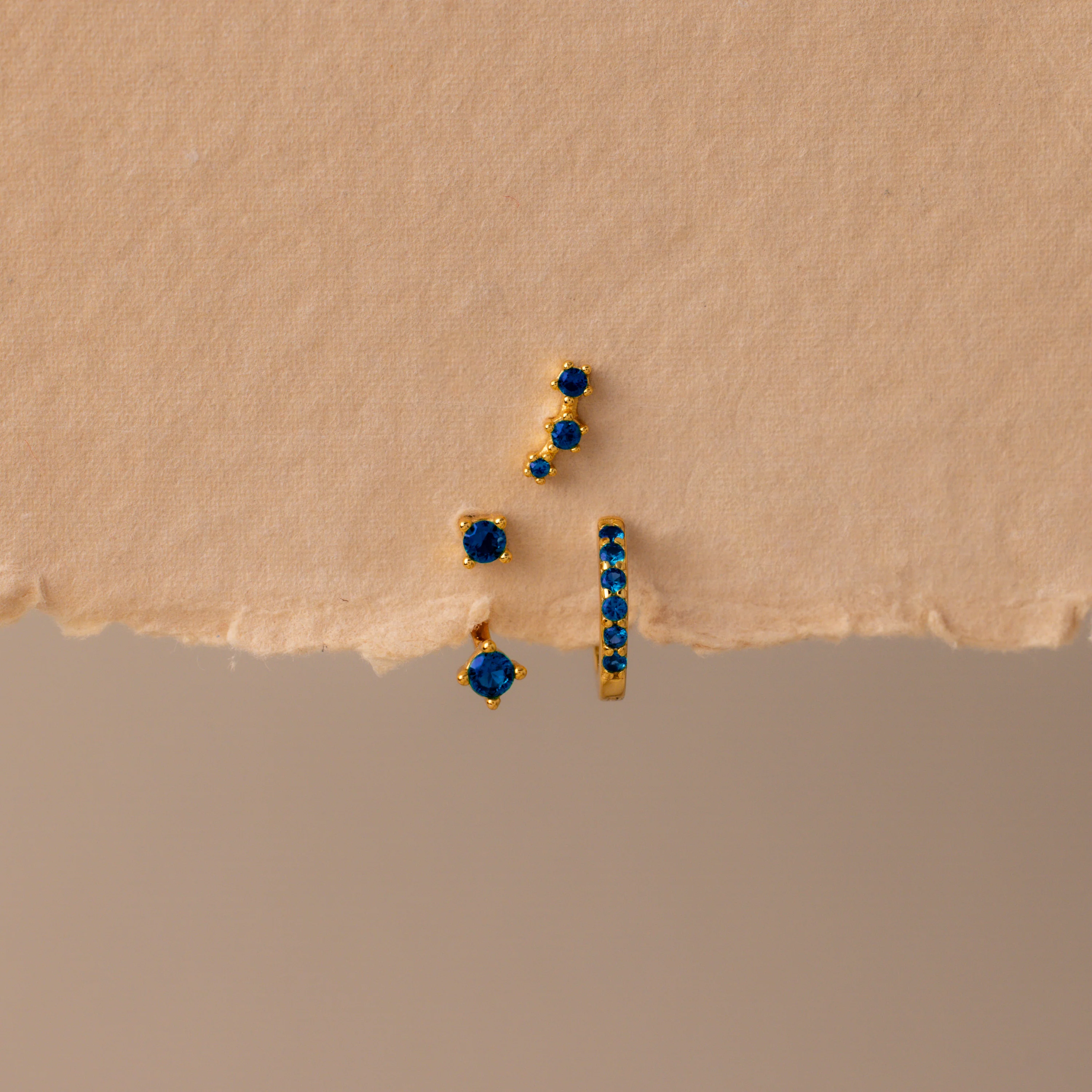 Sapphire Earring Trio Set