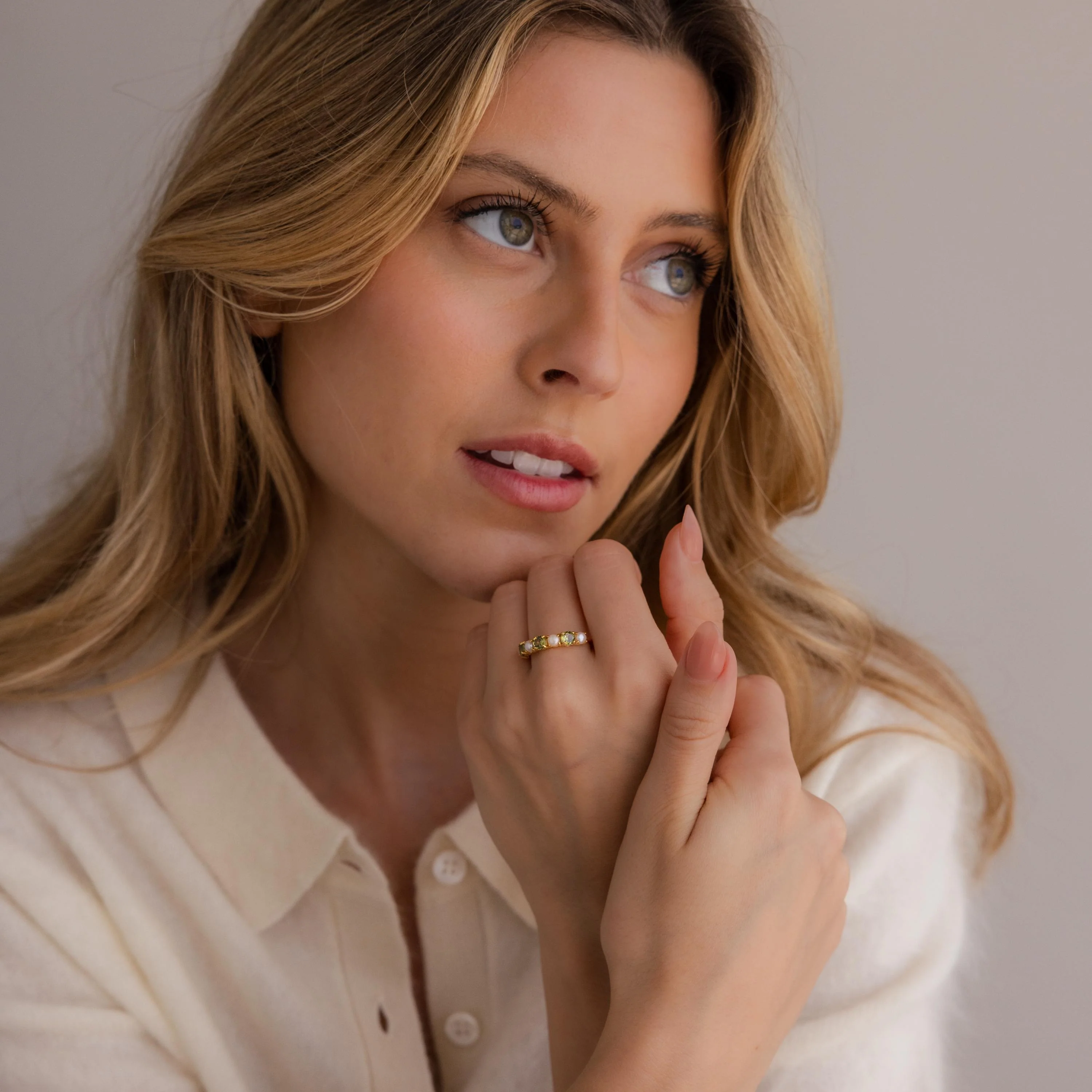 Pink Ruby & Pearl Lace Ring - Image 4
