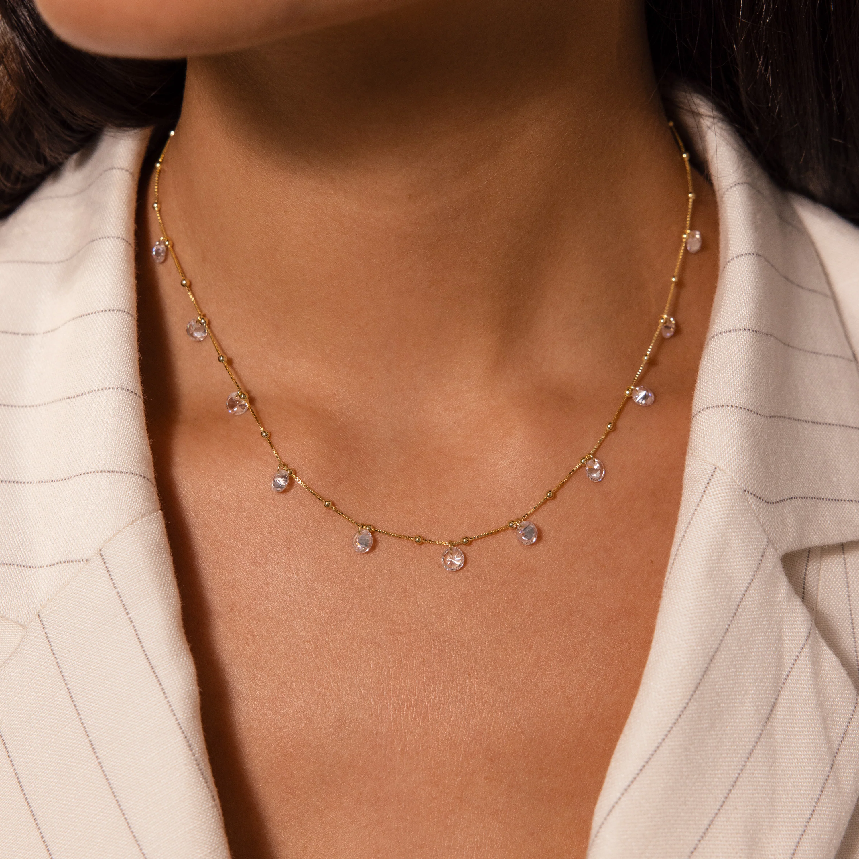 Satellite Diamond Necklace in 18K Gold - Image 2