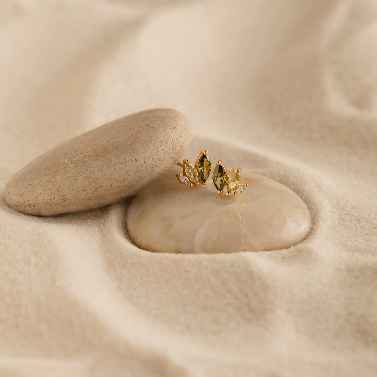 Seagrass Peridot Marquise Studs - Image 6
