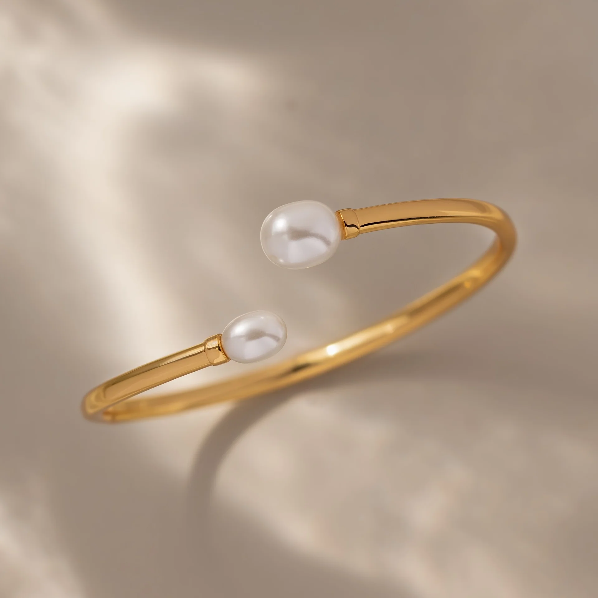 Serenity Pearl Cuff Bracelet in 18K Gold - Image 5