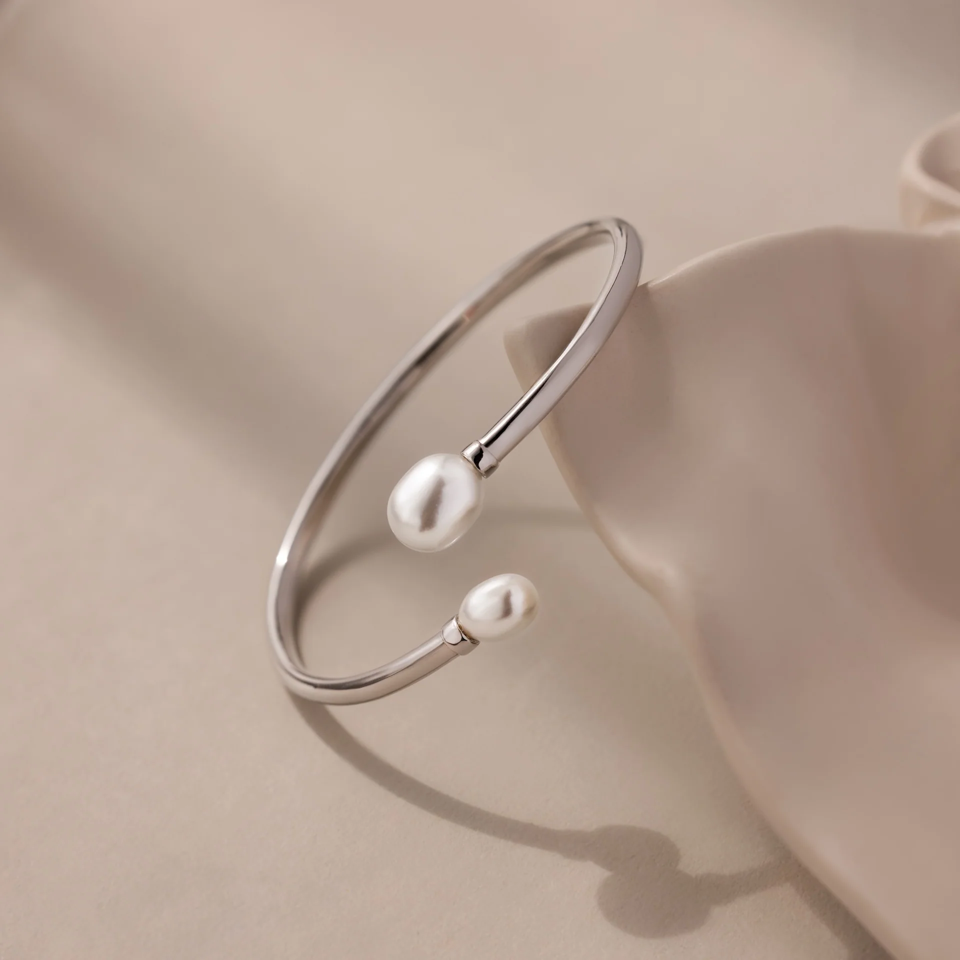 Serenity Pearl Cuff Bracelet - Image 3