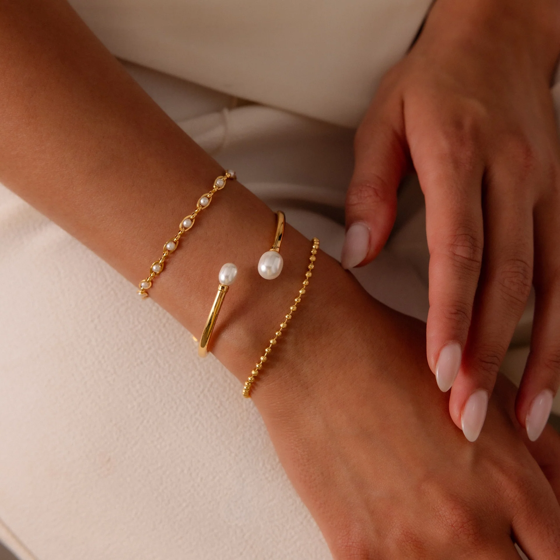 Serenity Pearl Cuff Bracelet - Image 6