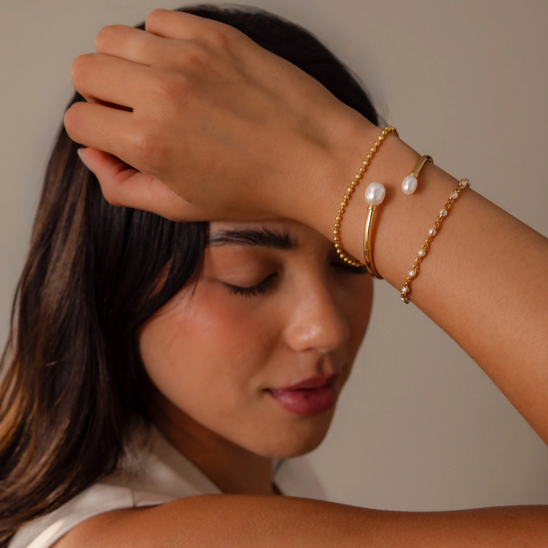 Serenity Pearl Cuff Bracelet - Image 8