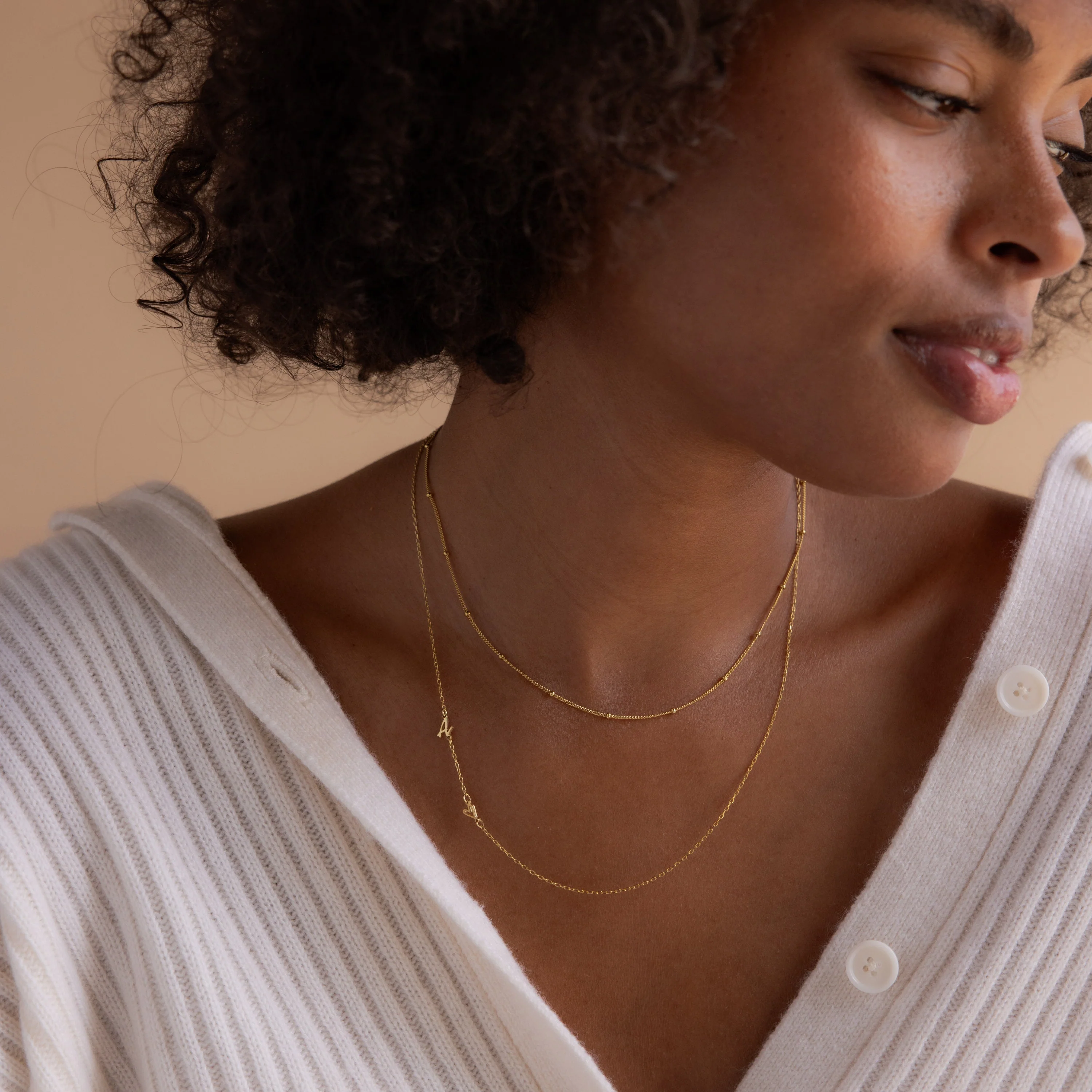 Sideways Initial Heart Necklace - Image 5