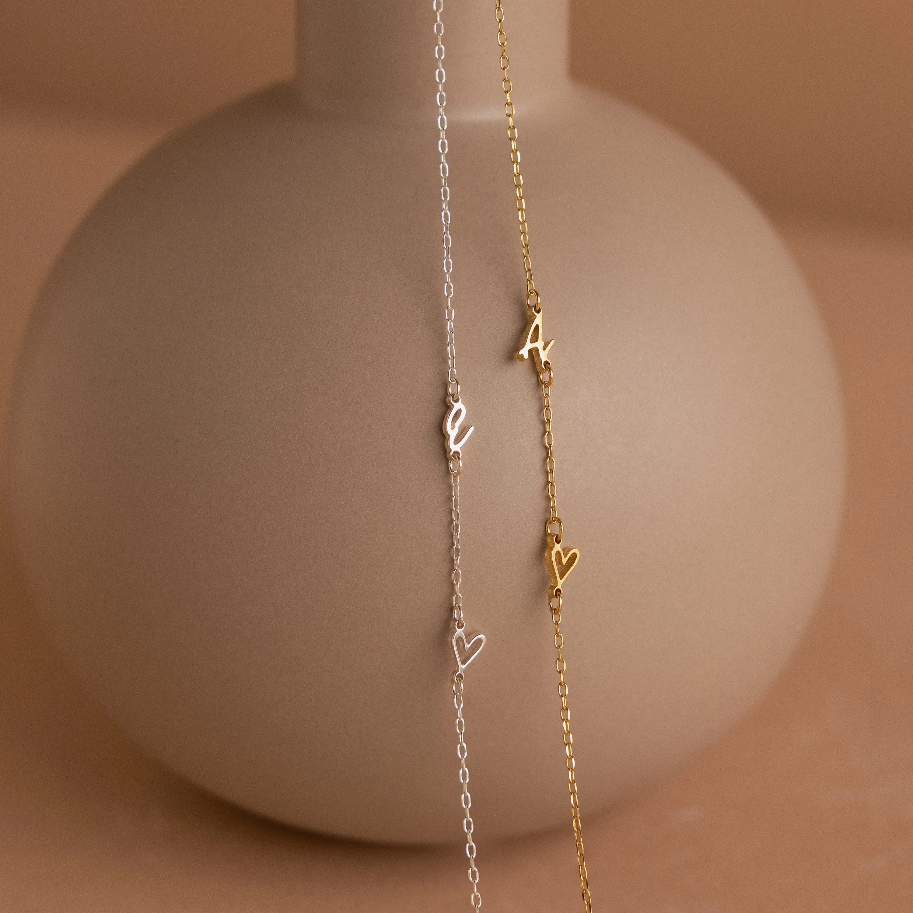 Sideways Initial Heart Necklace - Image 6