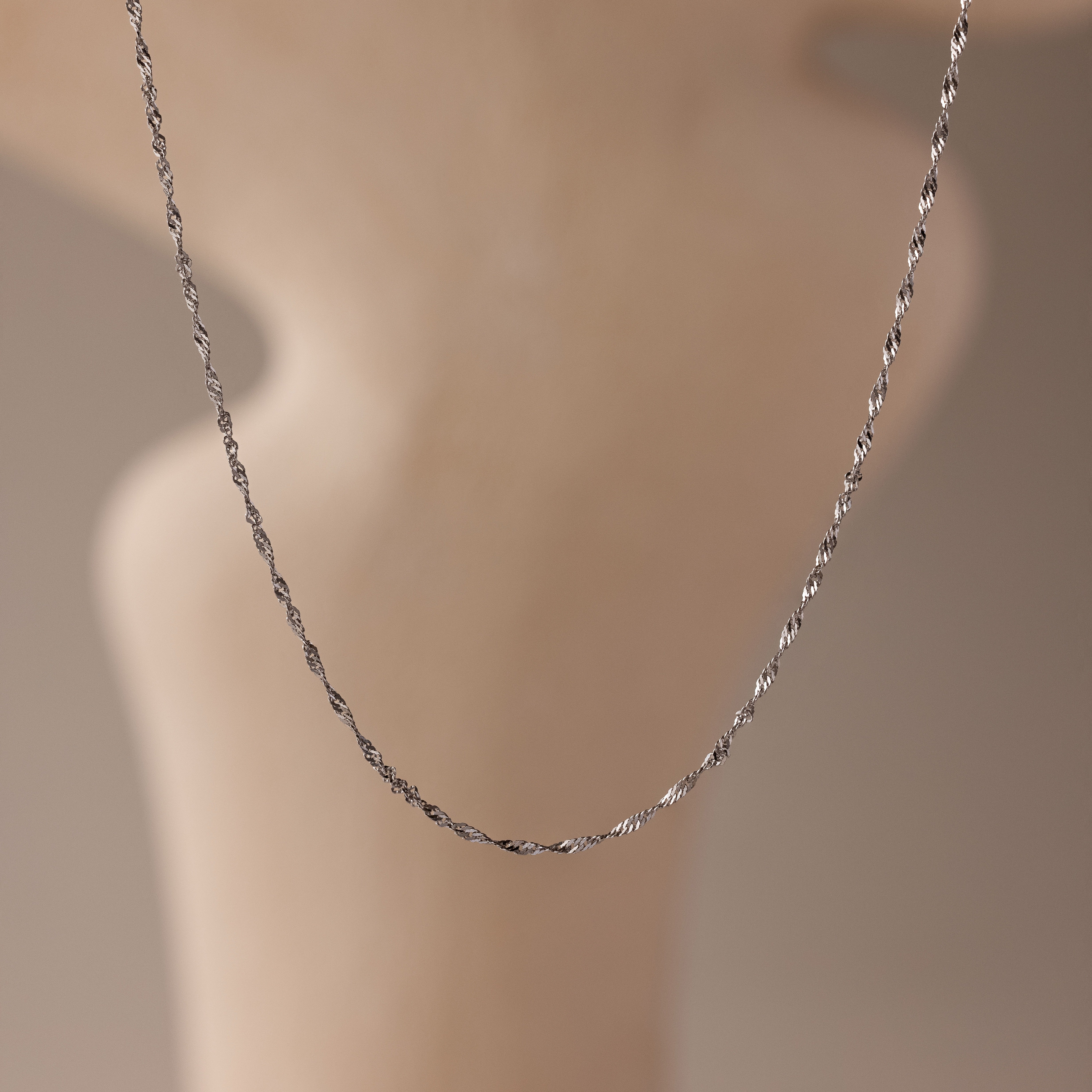 Singapore Twist Necklace in Silver