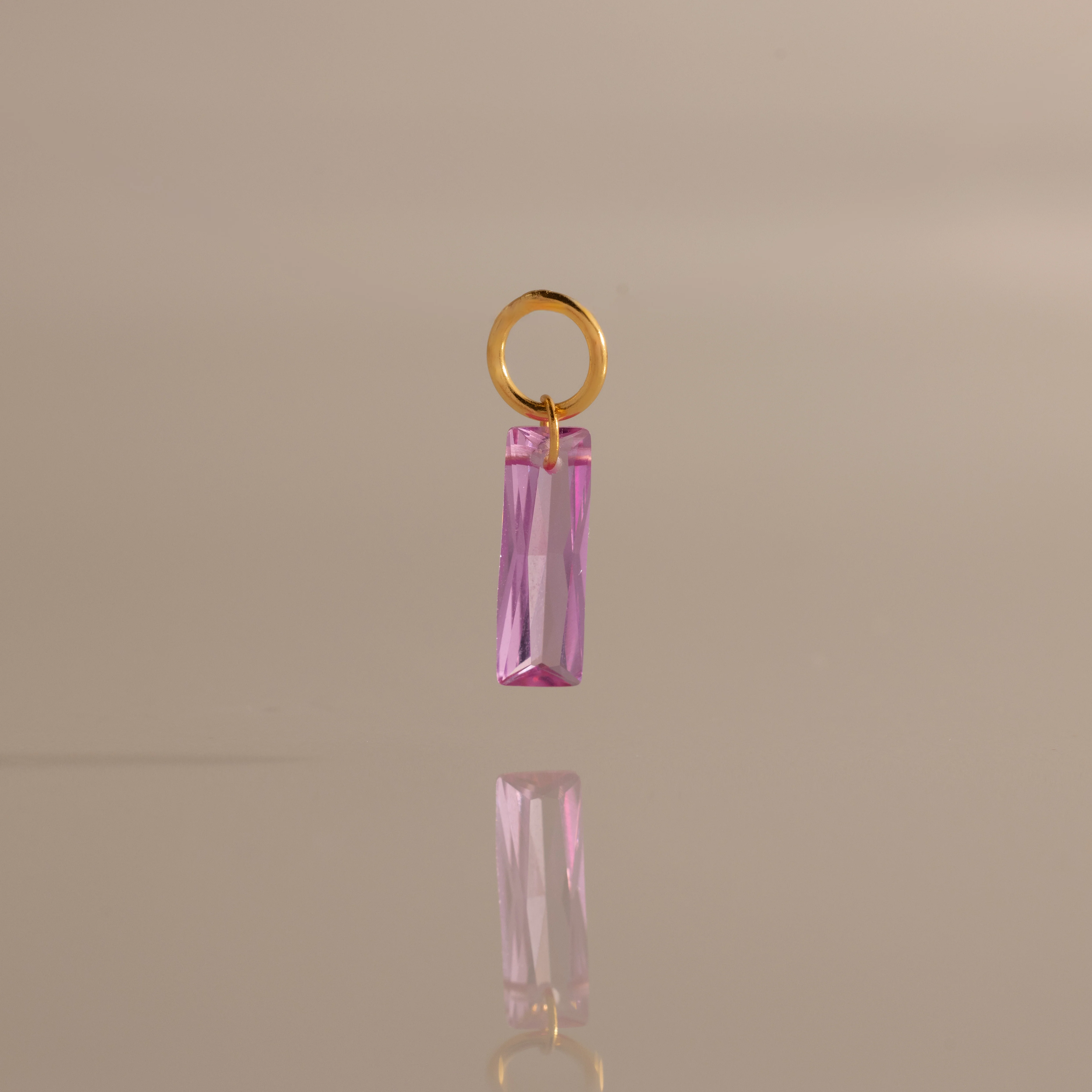 Skinny Baguette Pink Tourmaline Charm