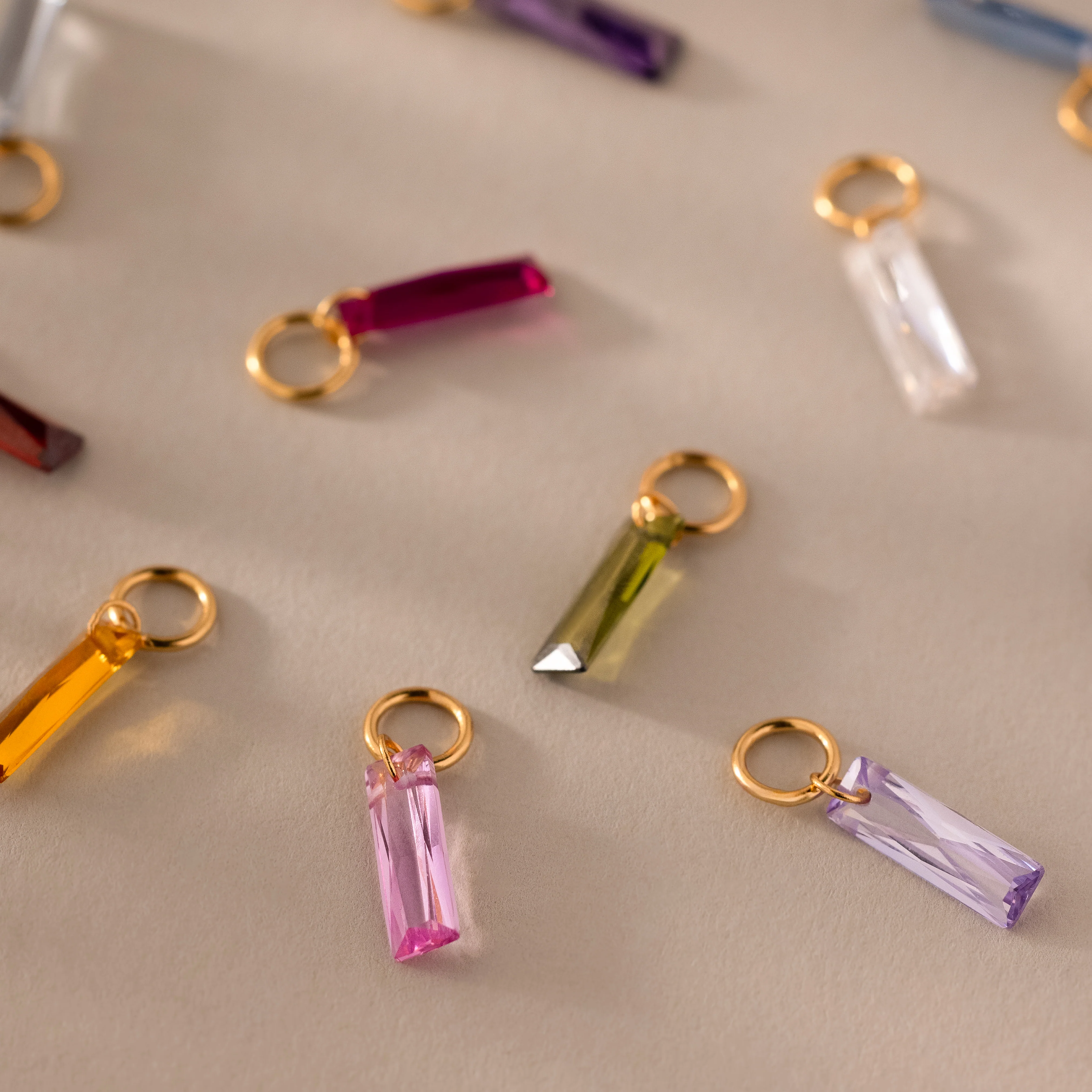 Skinny Baguette Pink Tourmaline Charm - Image 3