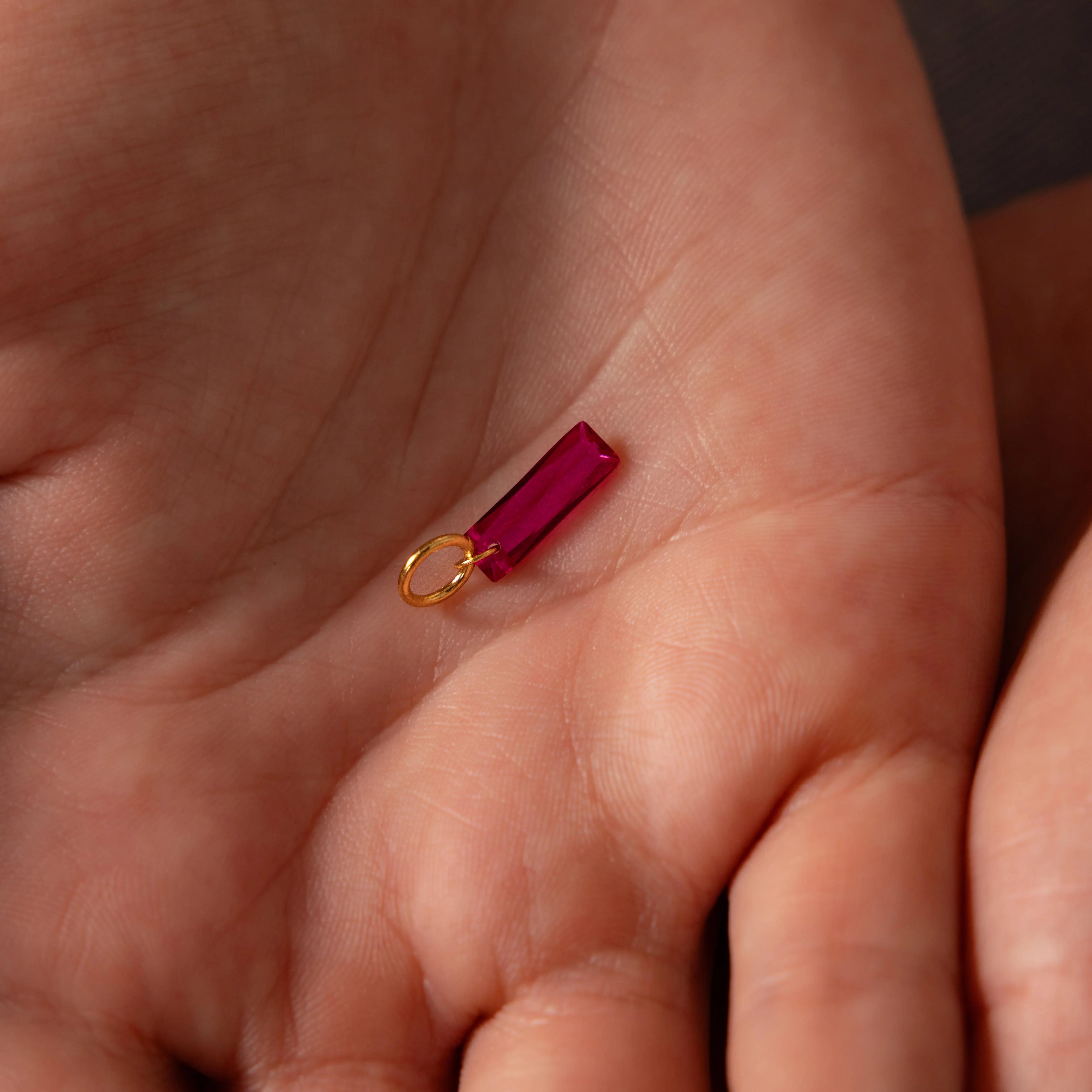 Skinny Baguette Ruby Charm - Image 3