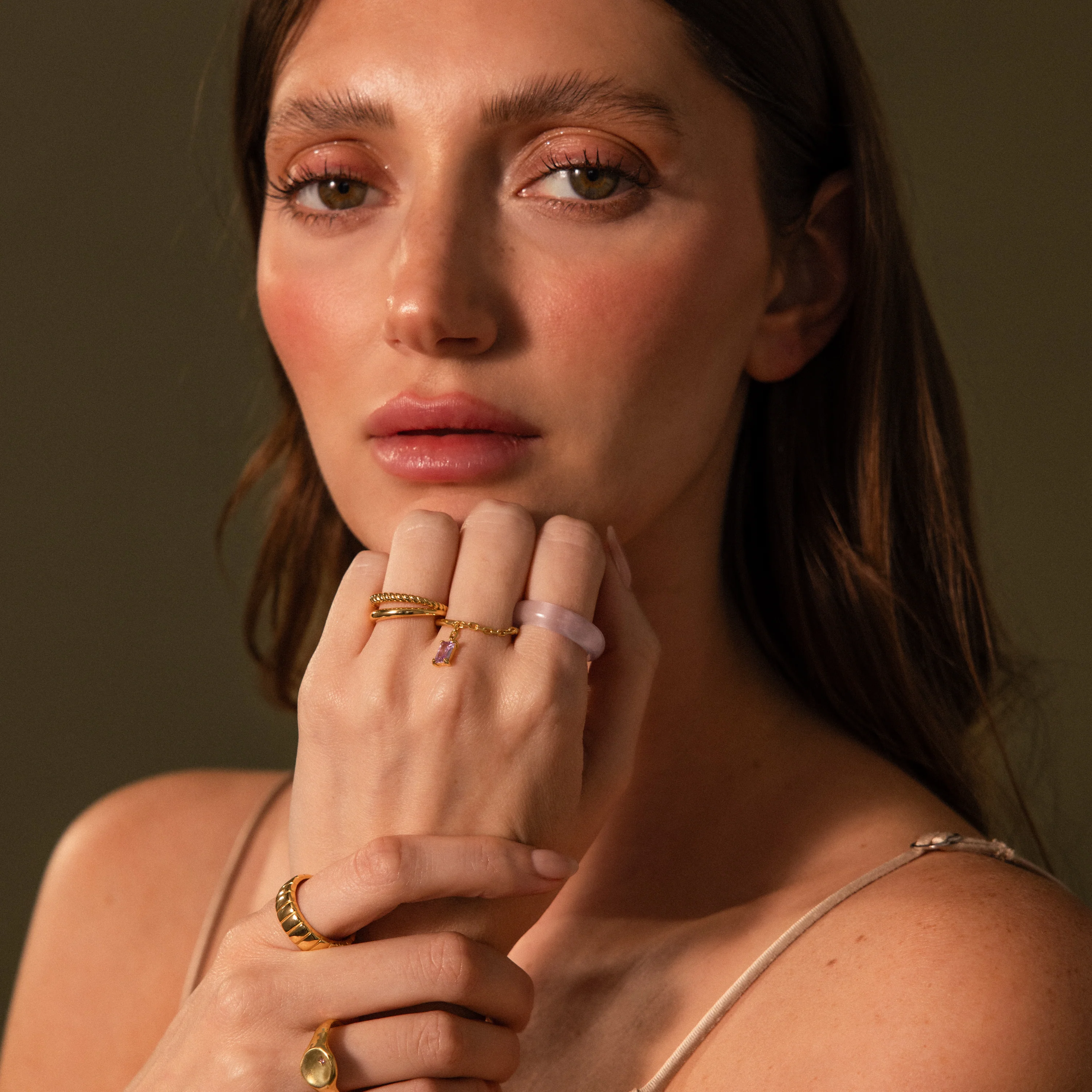 Skinny Gemstone Band Ring - Image 9