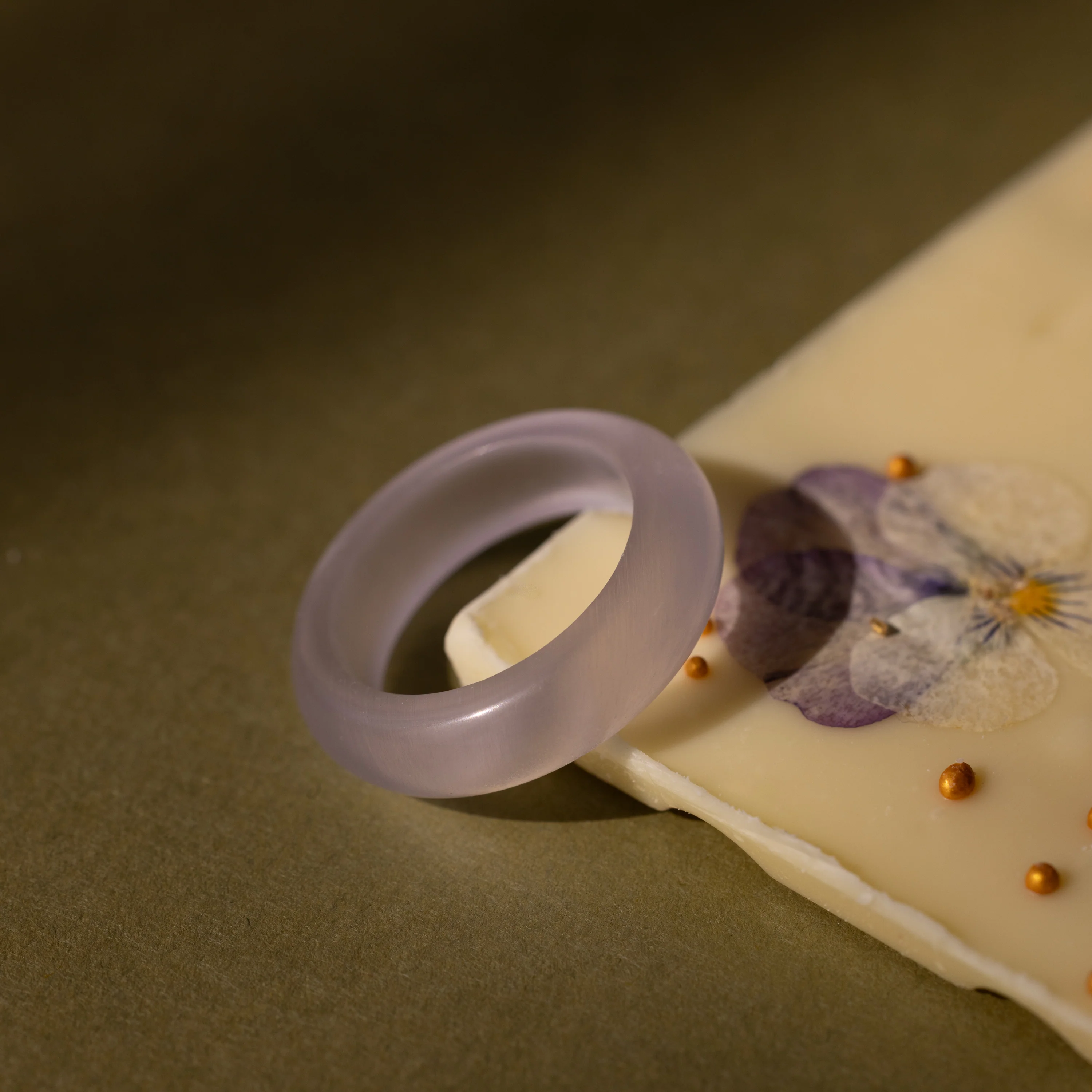 Skinny Lavender Jade Ring - Image 3