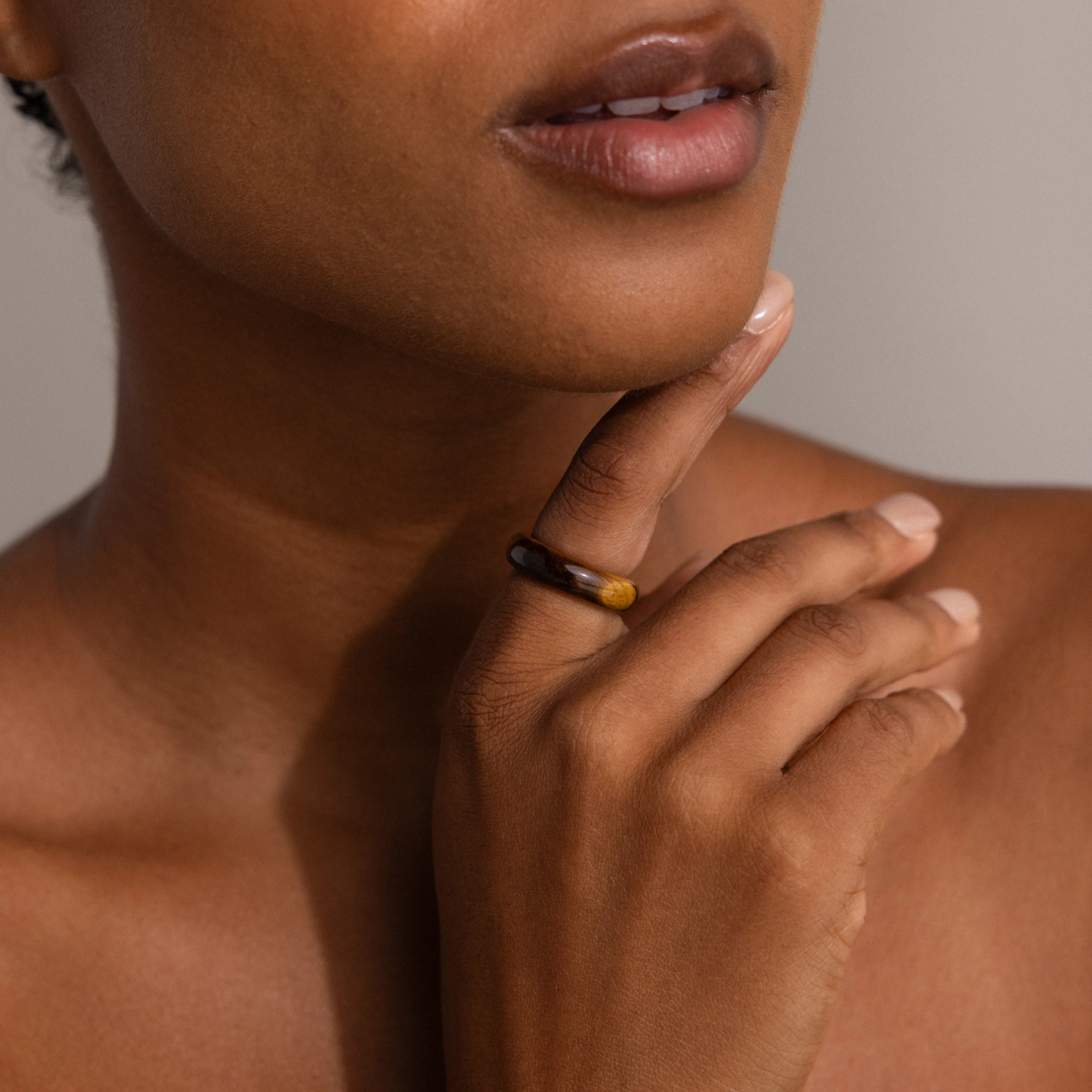 Skinny Tiger's Eye Ring - Image 2