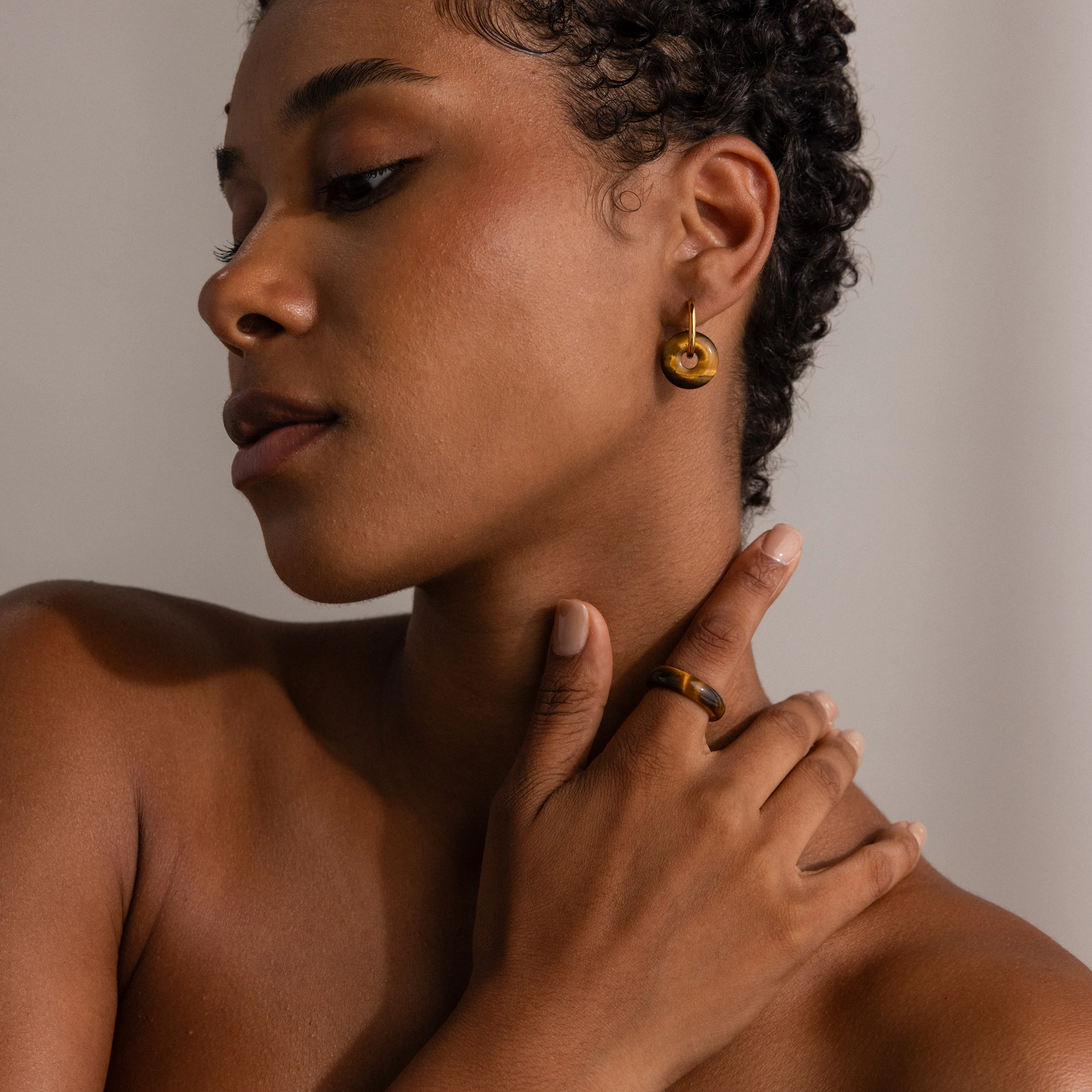 Skinny Tiger's Eye Ring - Image 6