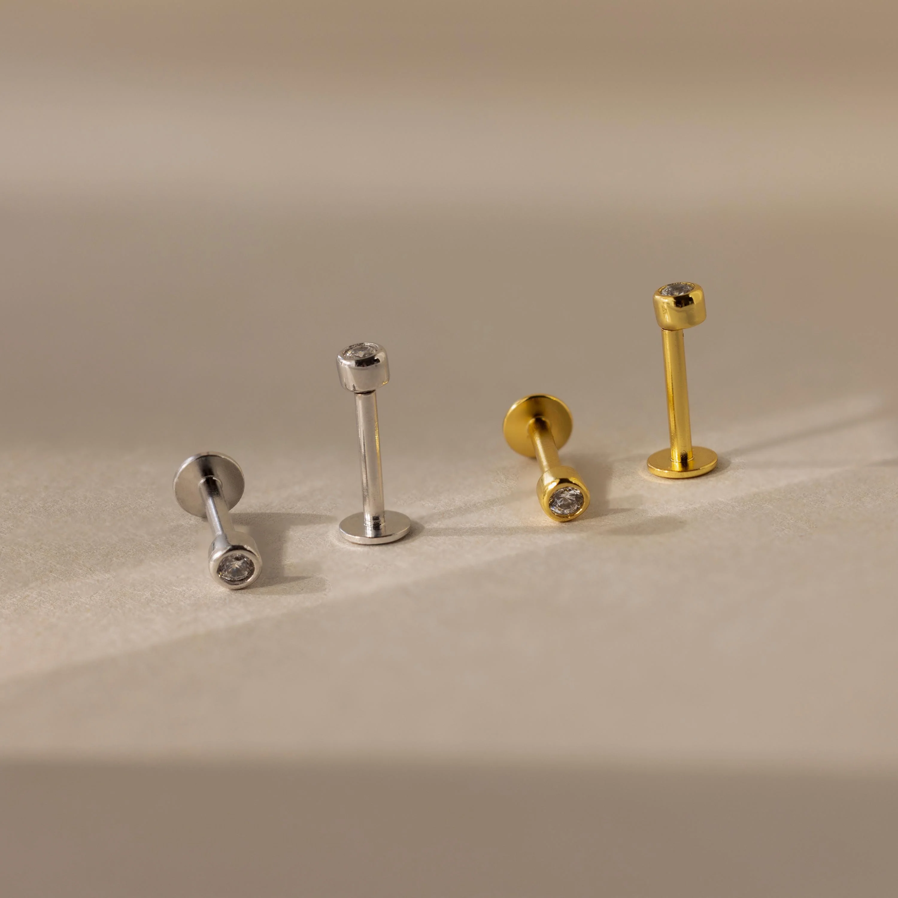 Small Diamond Bezel Flatback Studs - Image 7