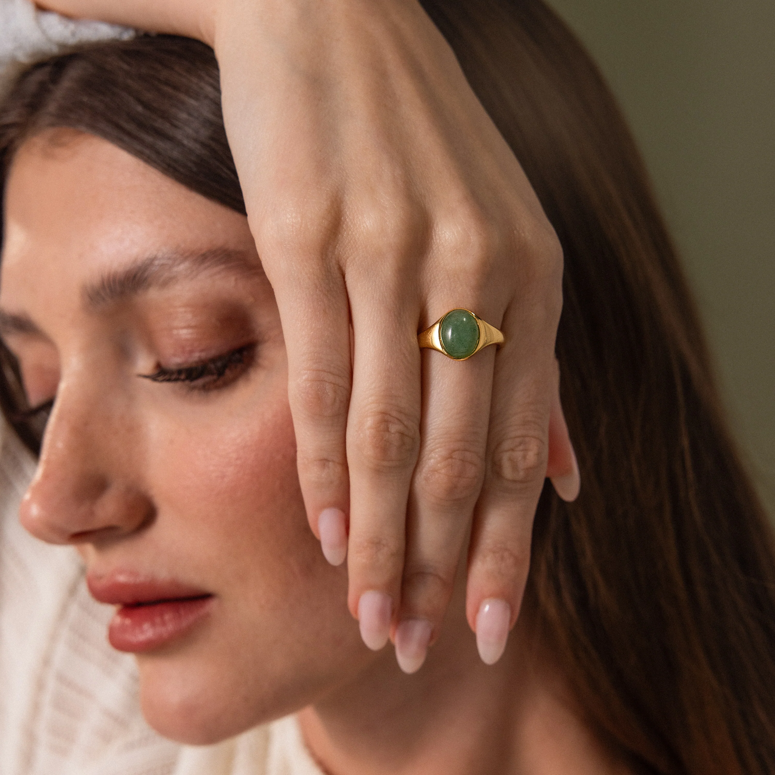 Solace Jade Signet Ring - Image 4