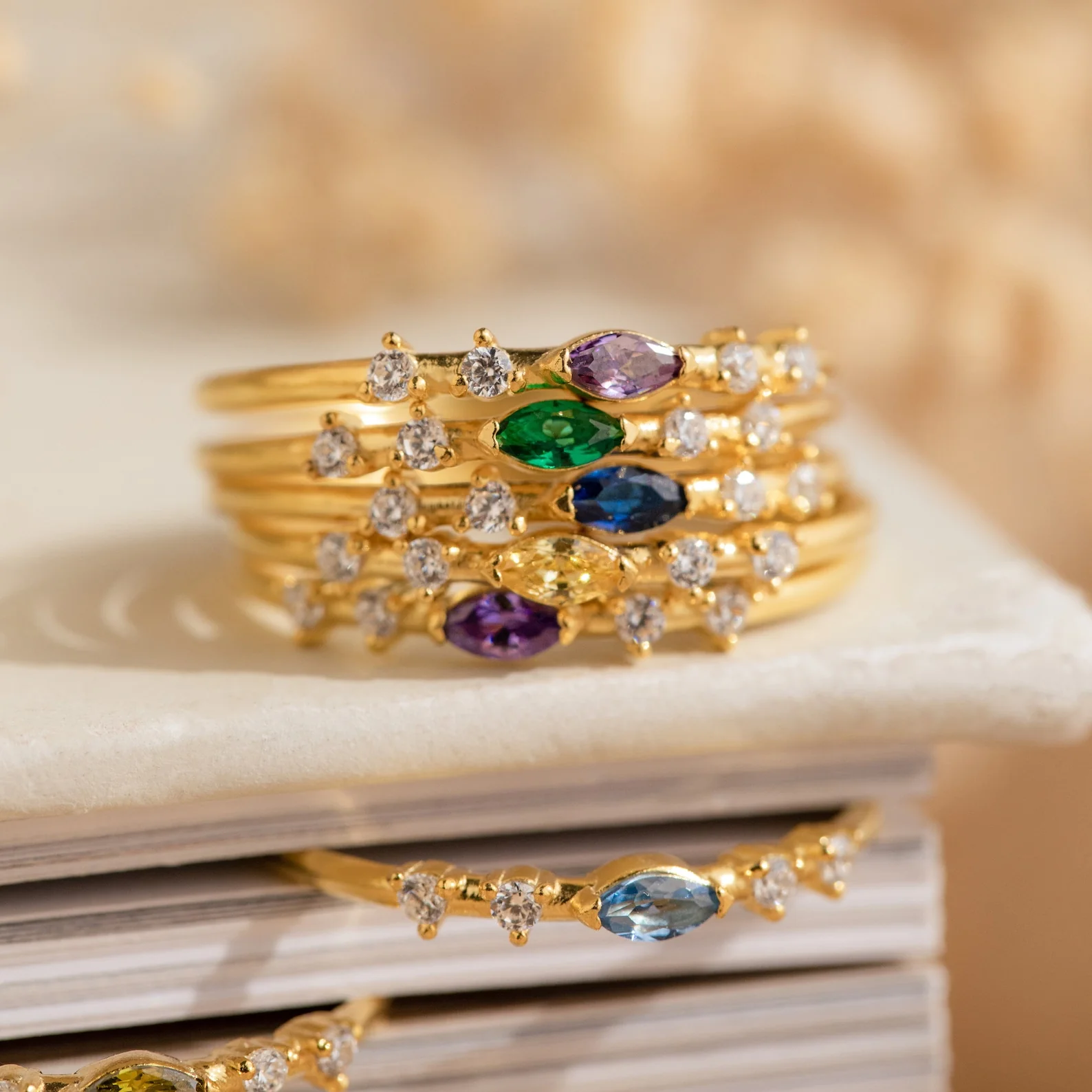 Space Marquise Birthstone Ring - Image 5