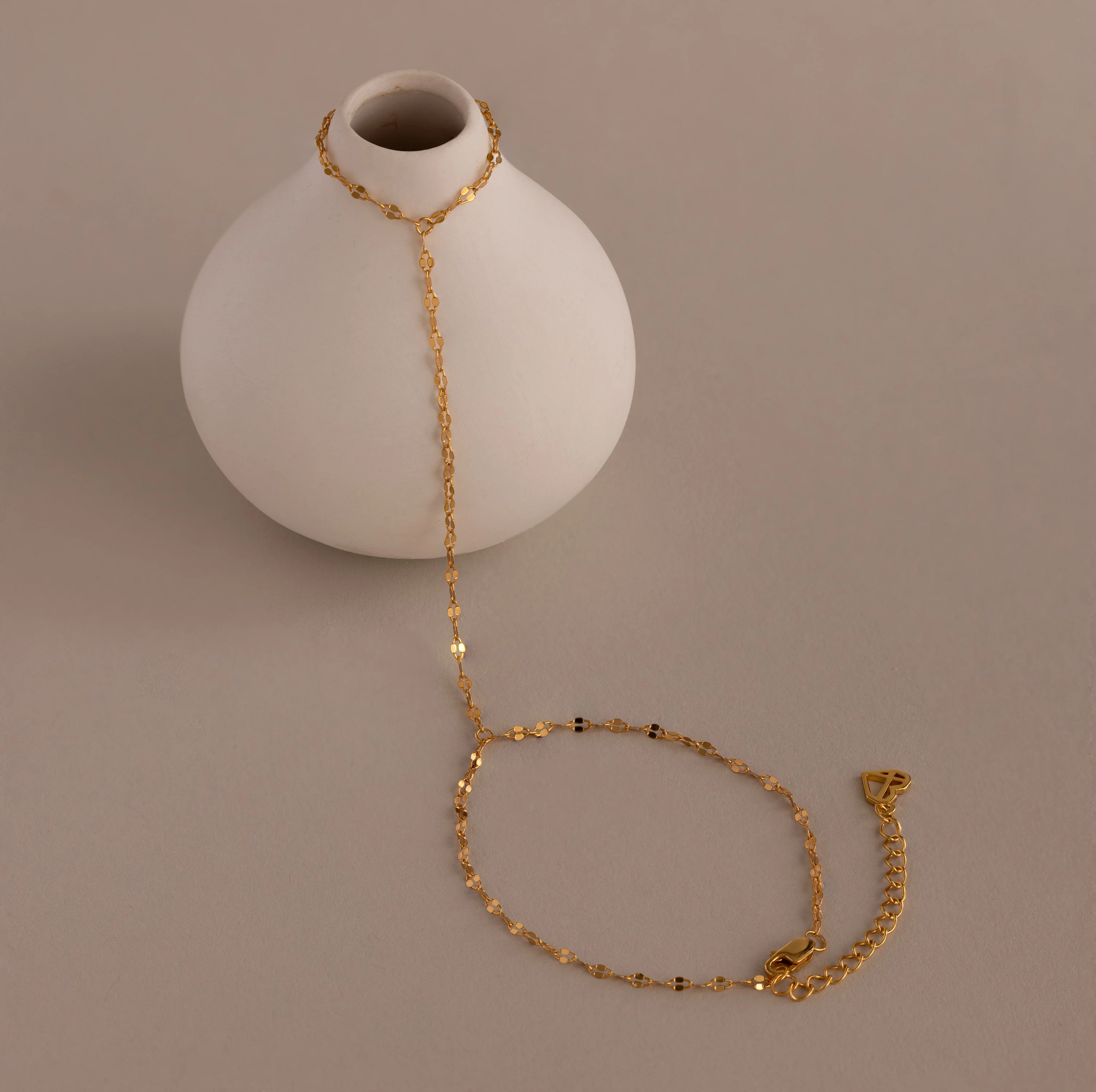 Sparkle Hand Chain Bracelet in 18K Gold - Image 2