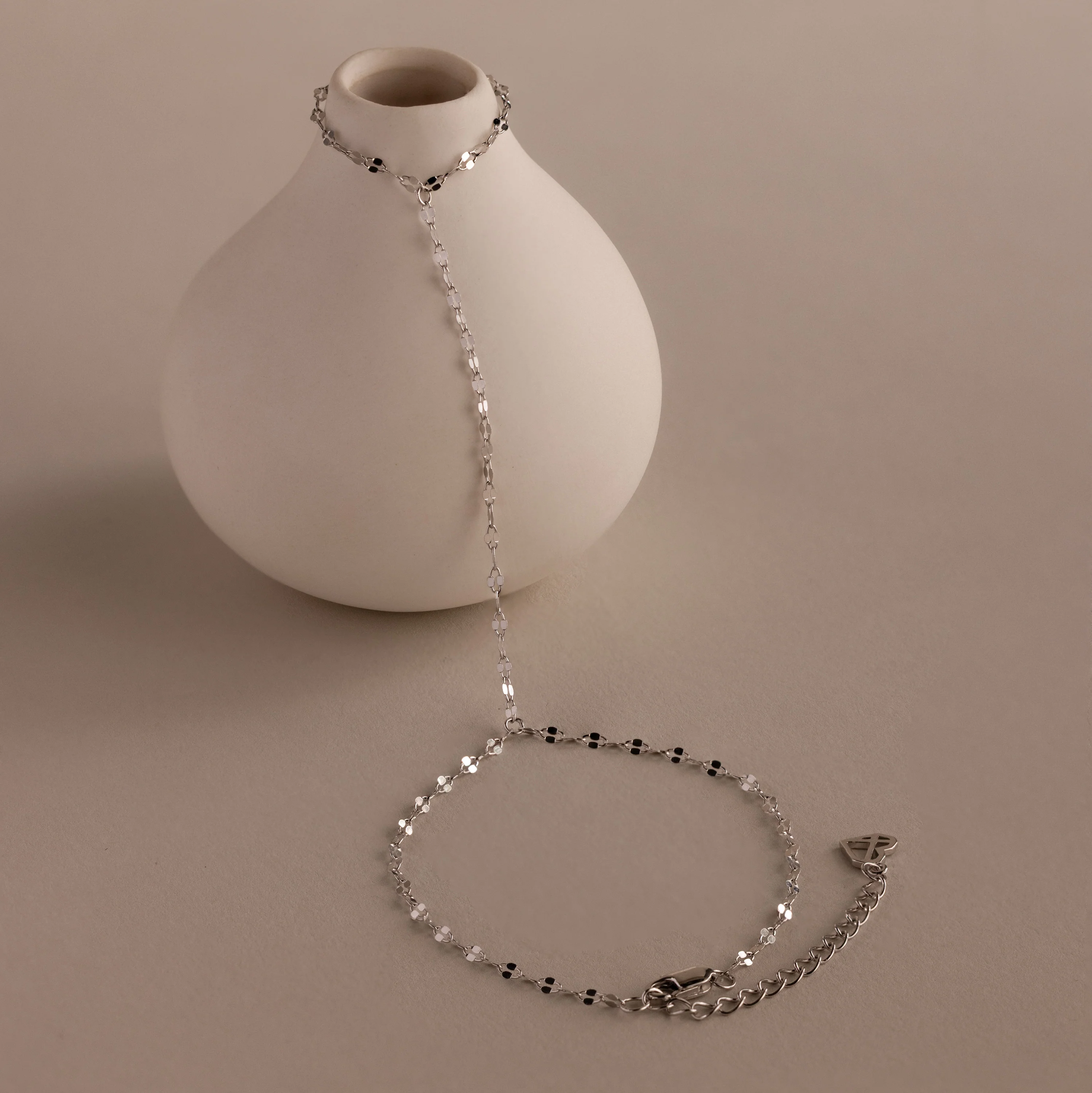 Sparkle Hand Chain Bracelet in Silver - Image 2