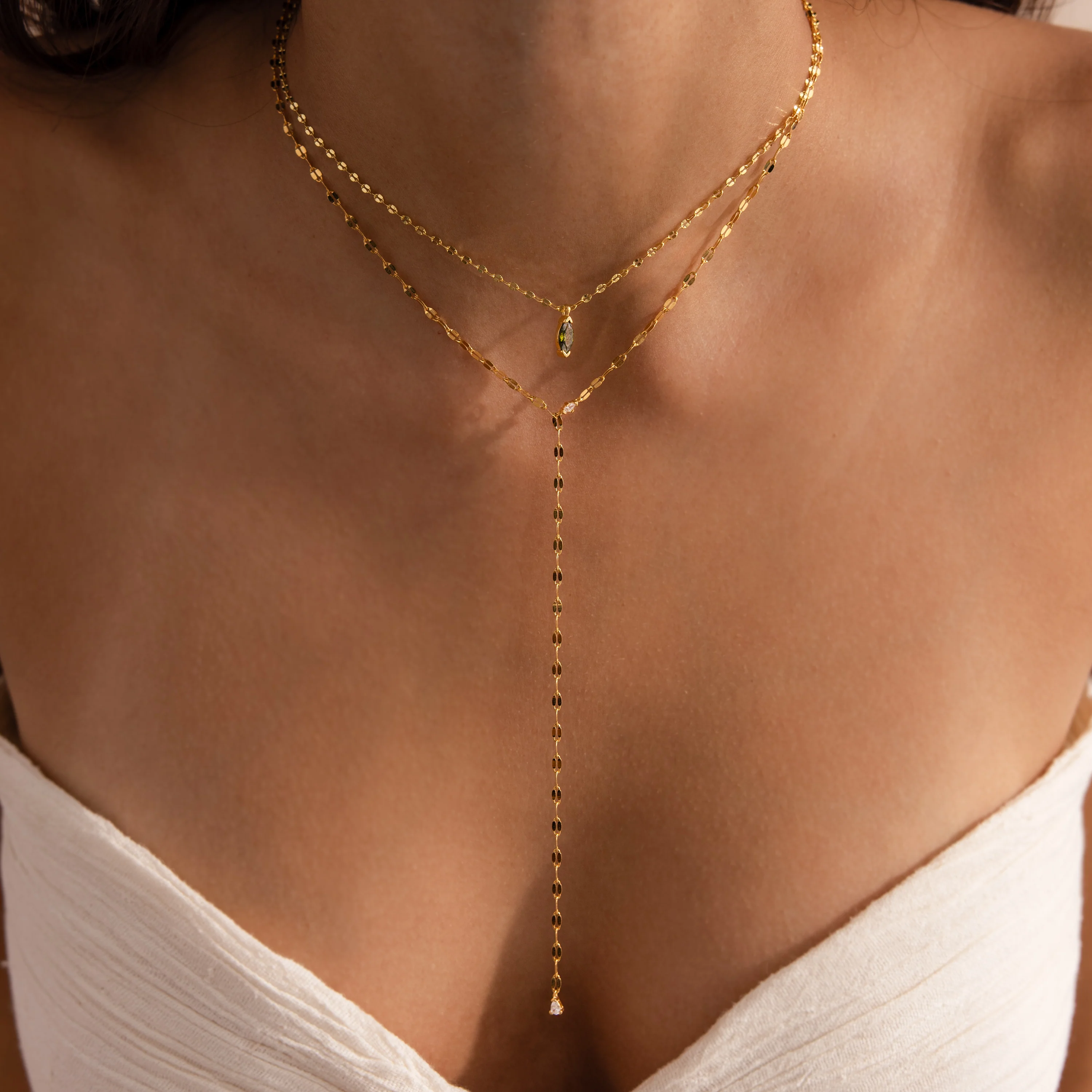 Sparkling Diamond Lariat Necklace - Image 5
