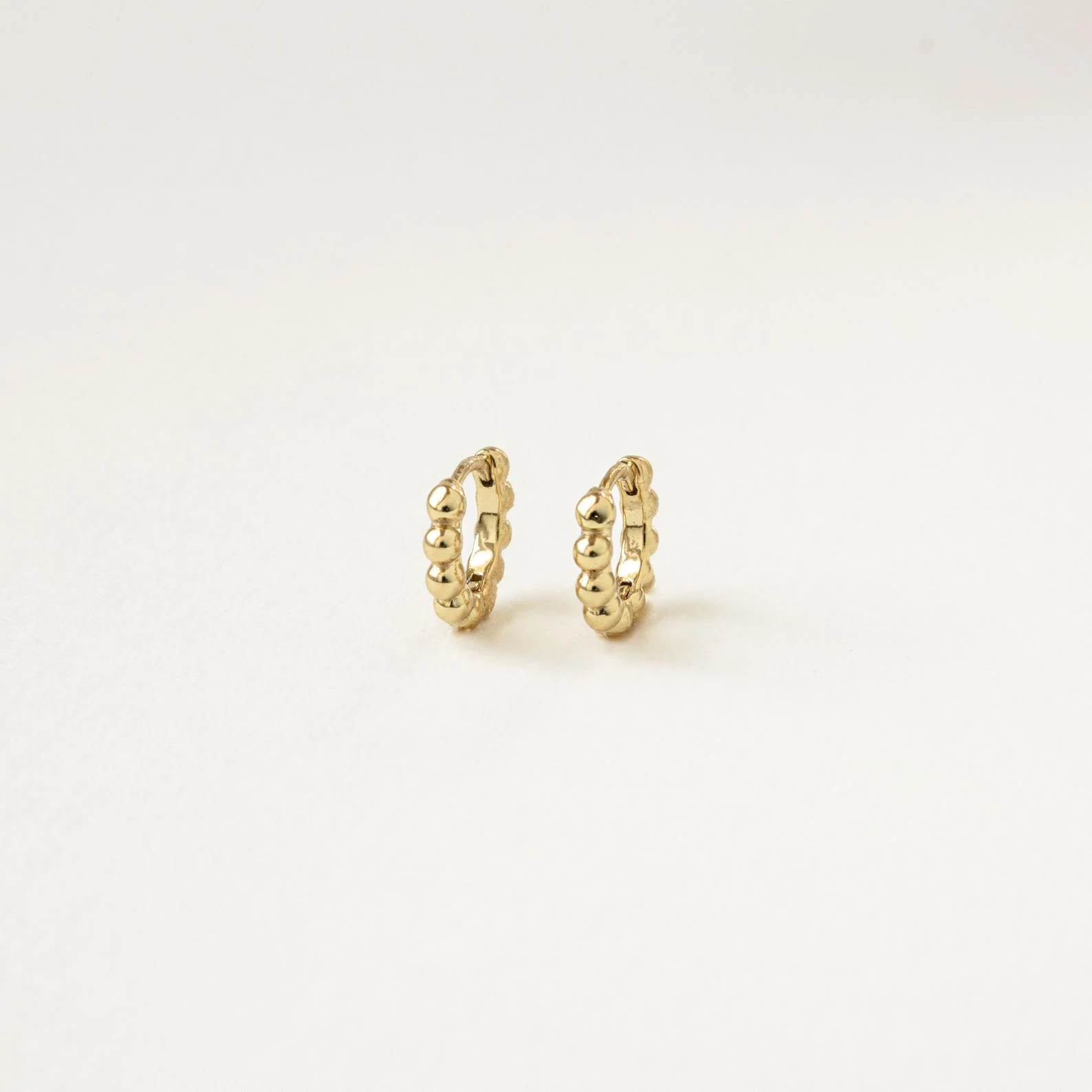 Dainty Sphere Beaded Huggies - Image 6