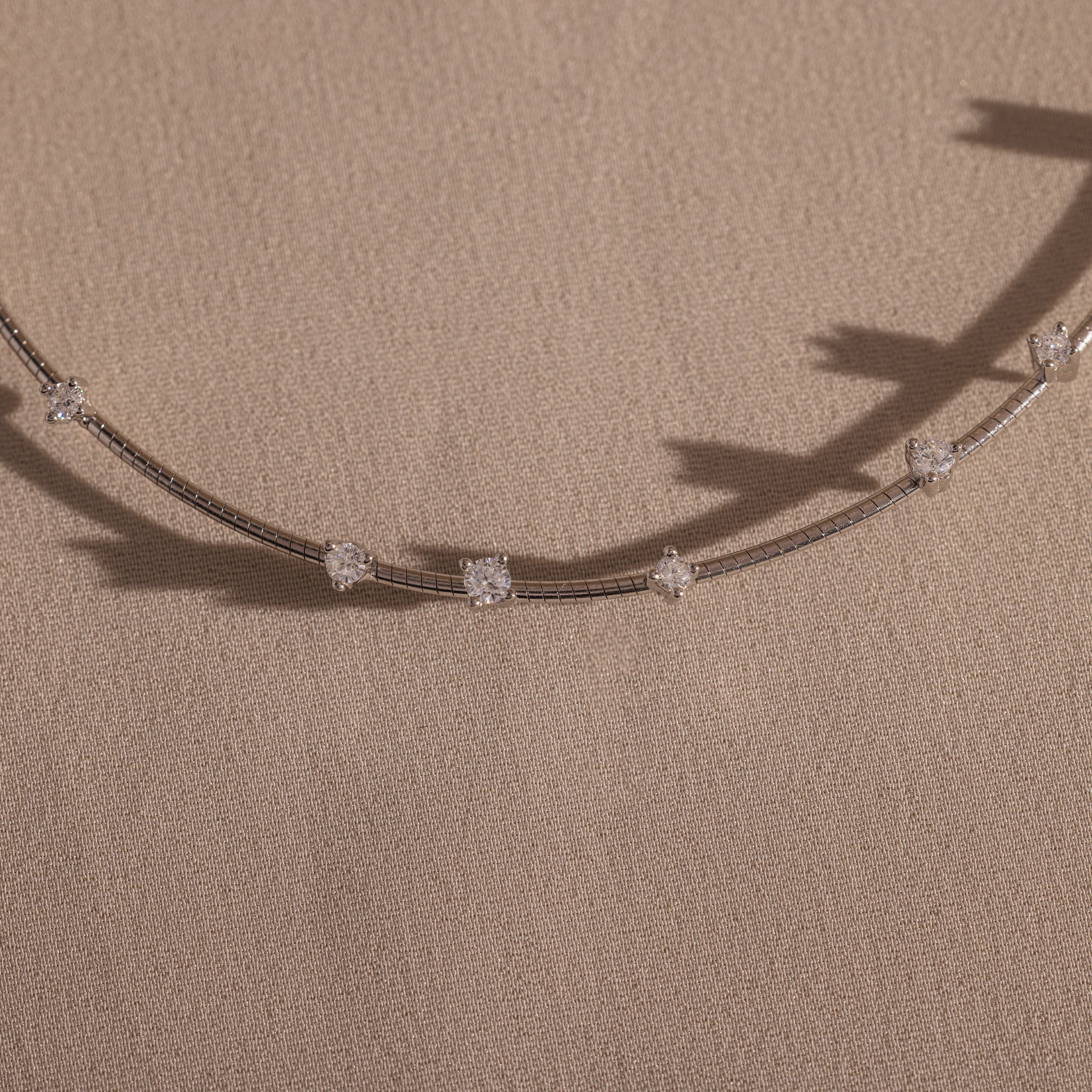Sprinkle Diamond Necklace in Silver - Image 3