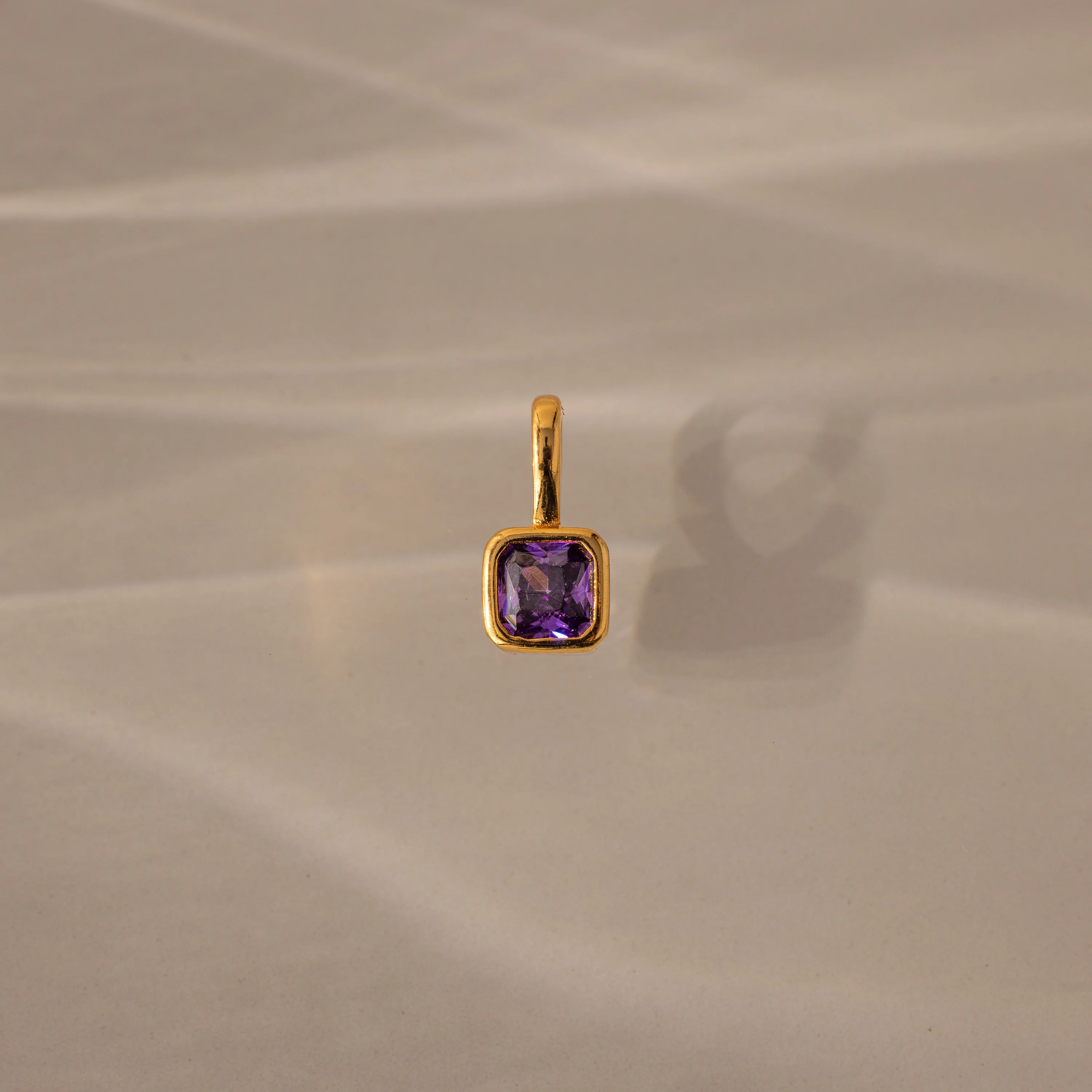Square Bezel Amethyst Charm