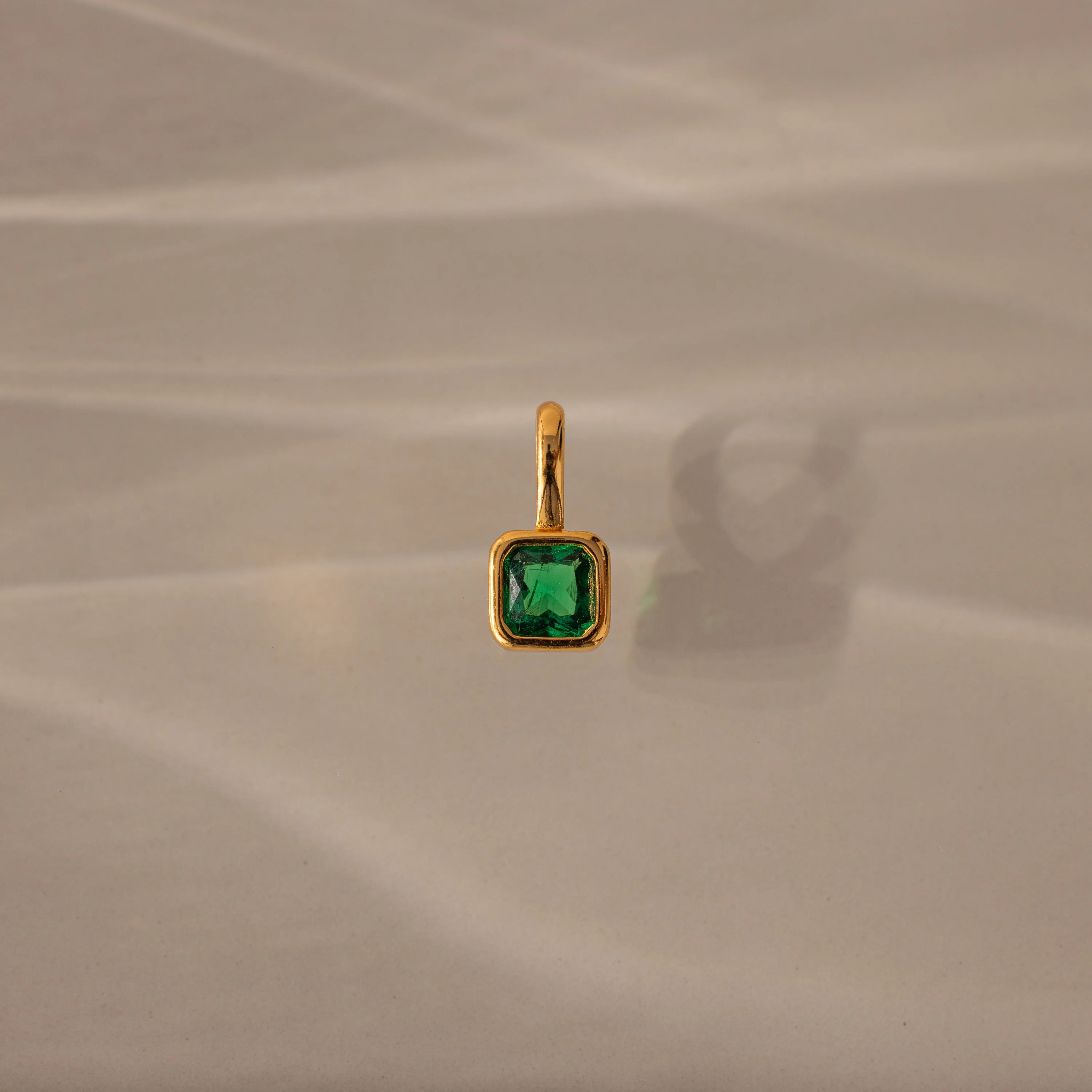 Square Bezel Emerald Charm