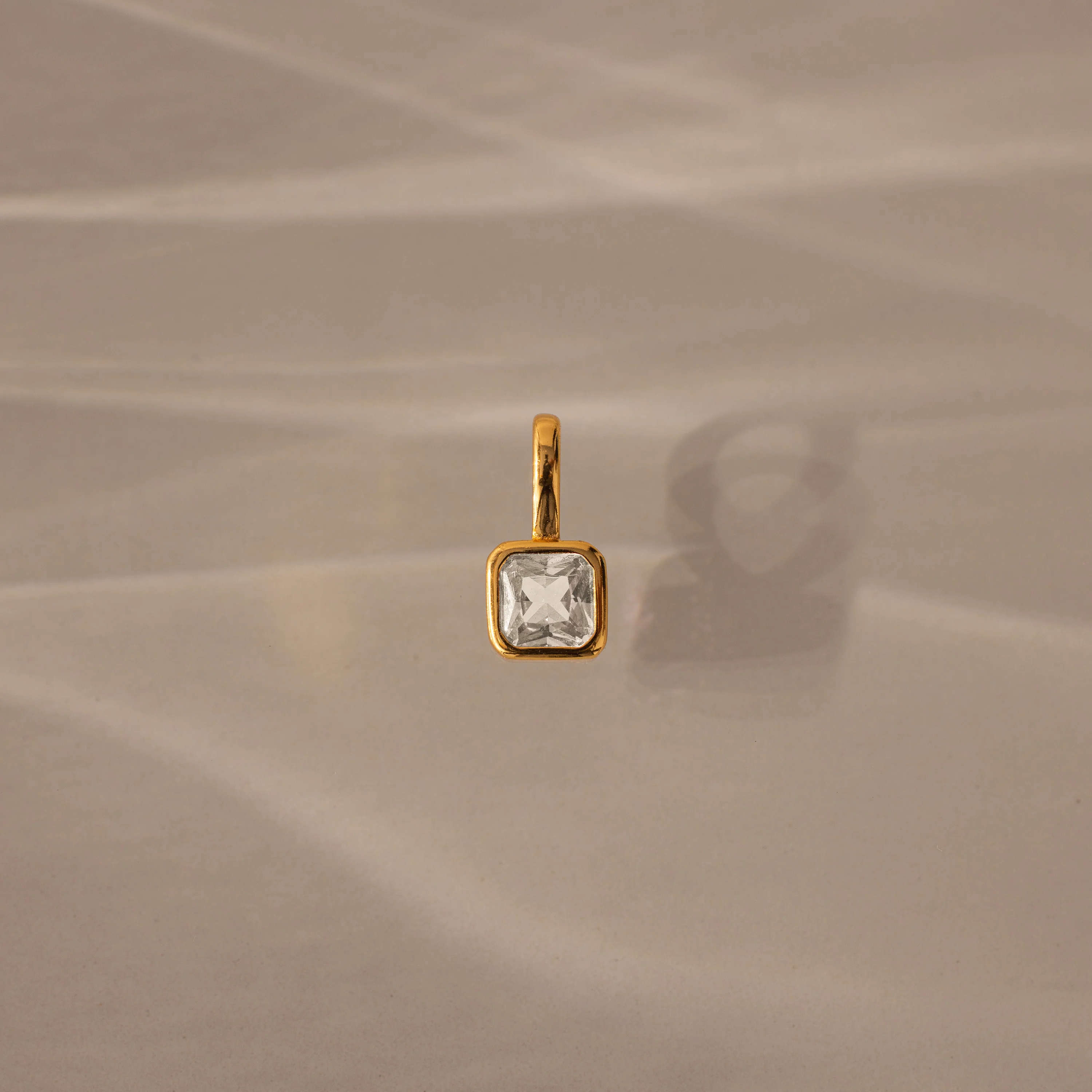 Square Bezel Diamond Charm