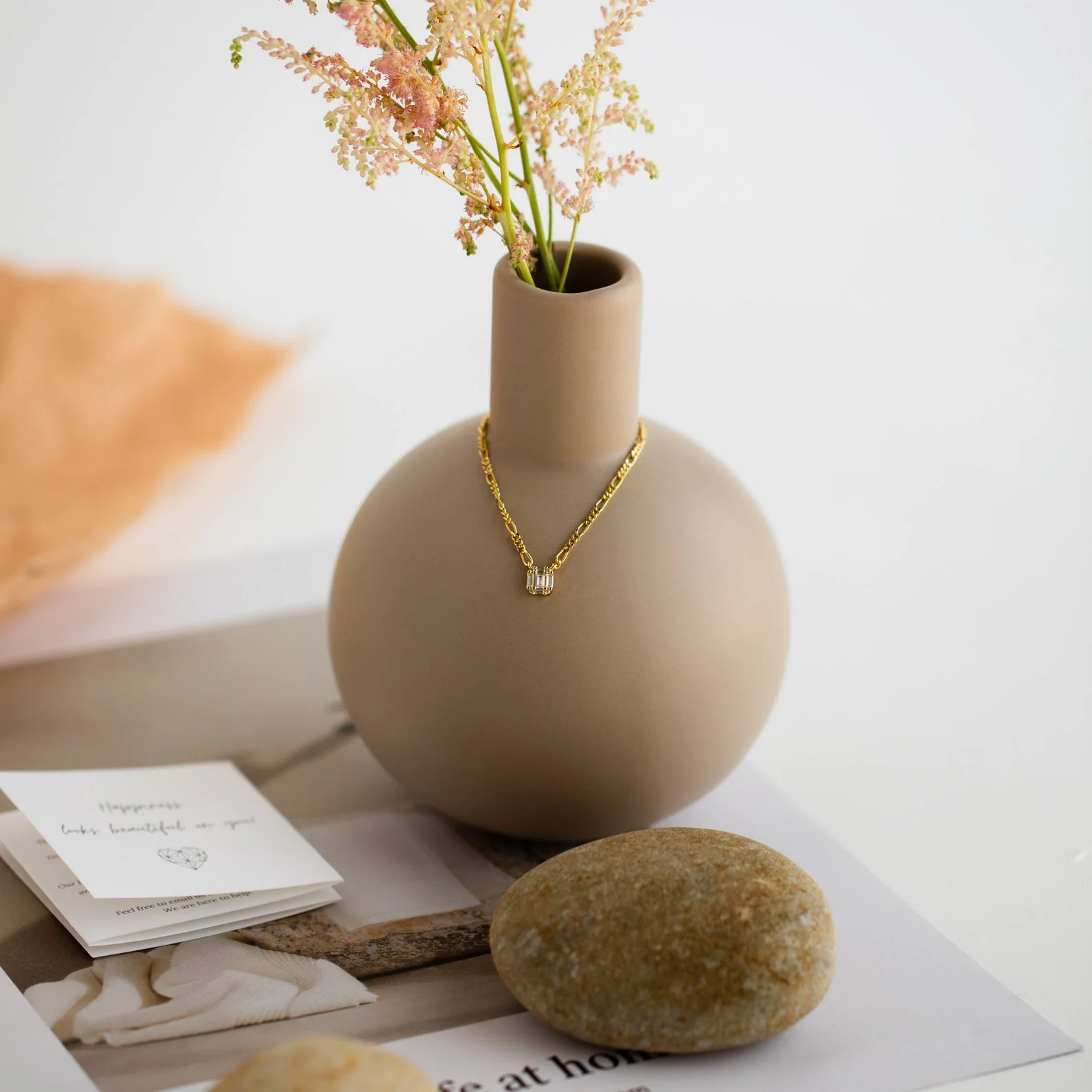 Square Diamond Figaro Necklace - Image 7