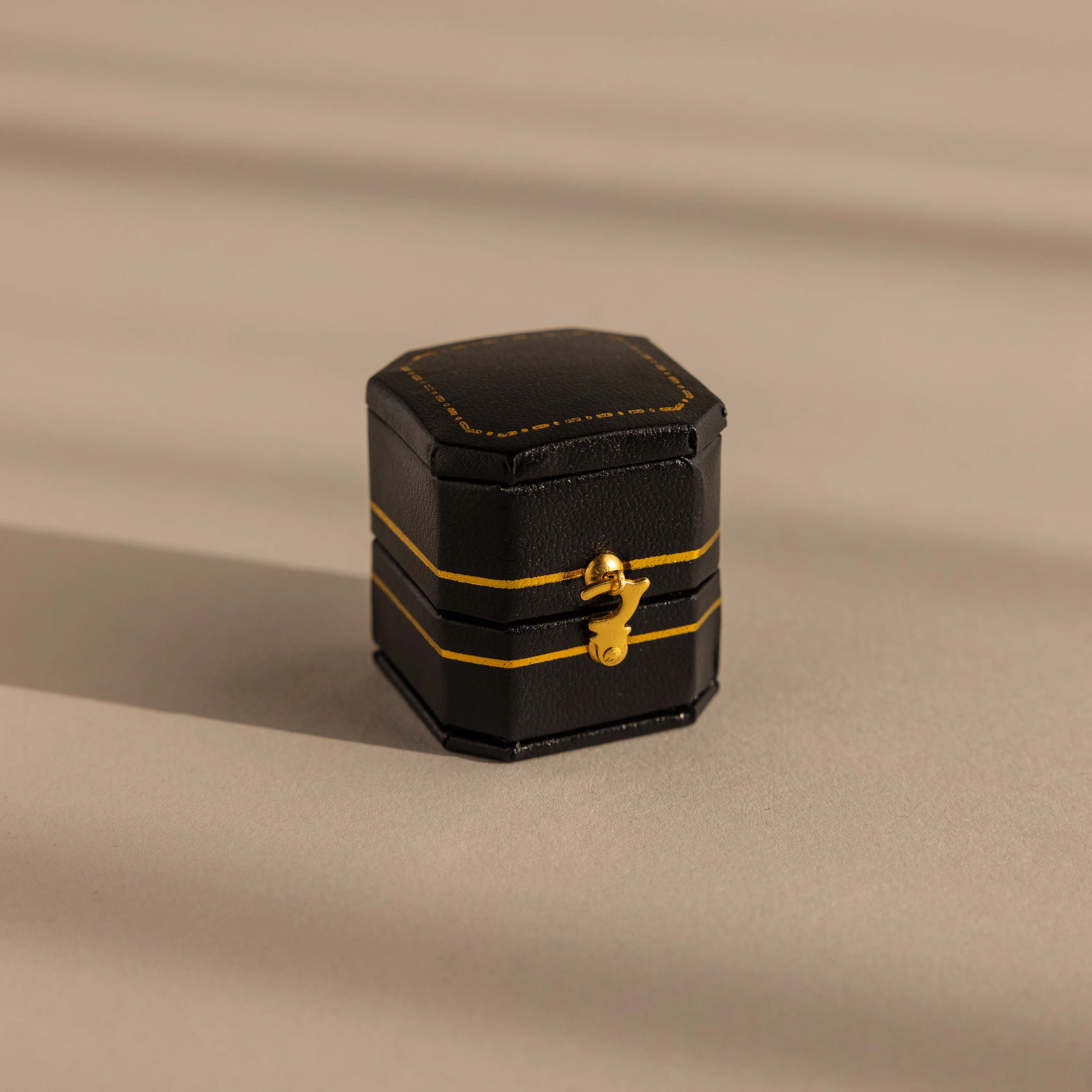Square Leather Ring Box - Image 7