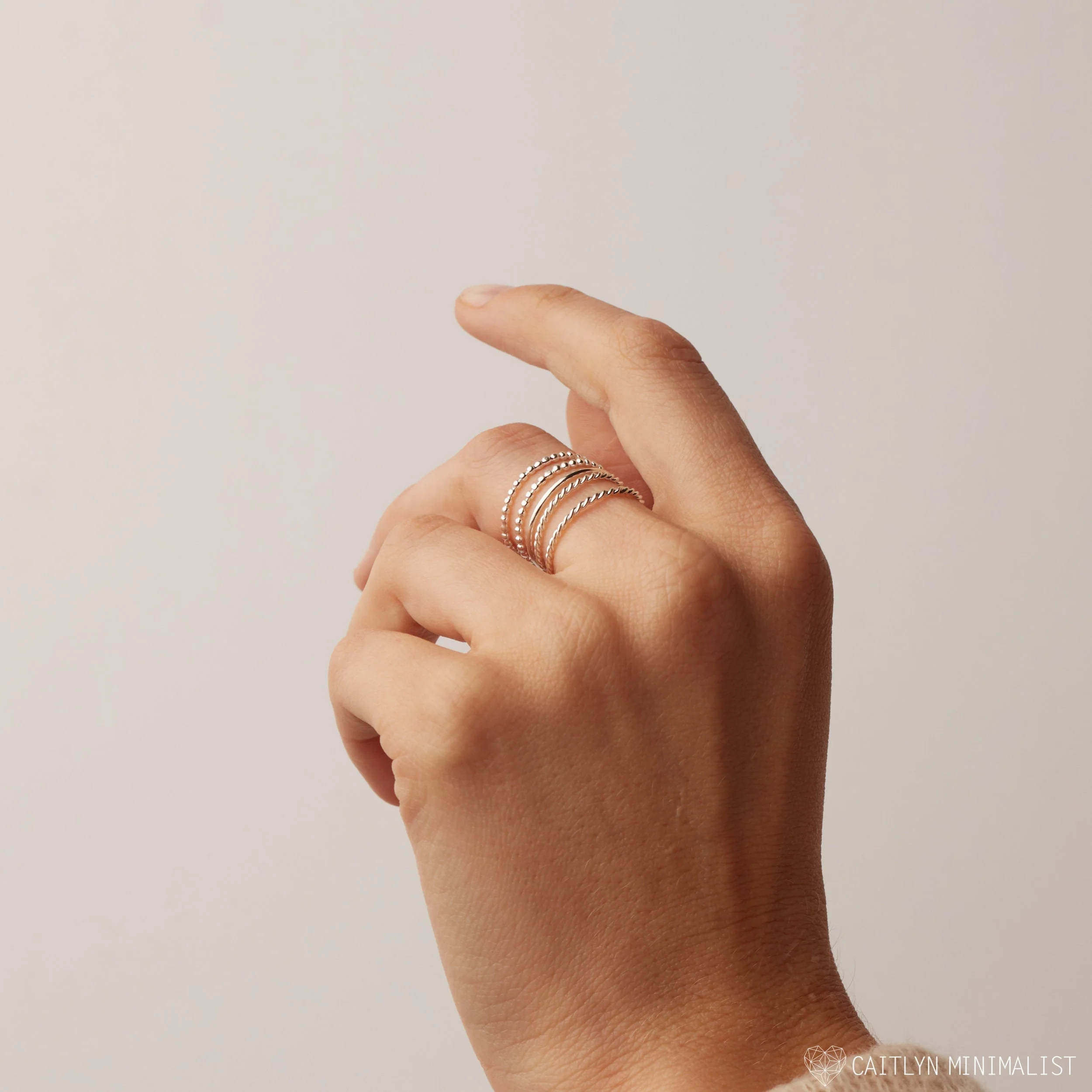 Skinny Stacking Rings Set - Image 7