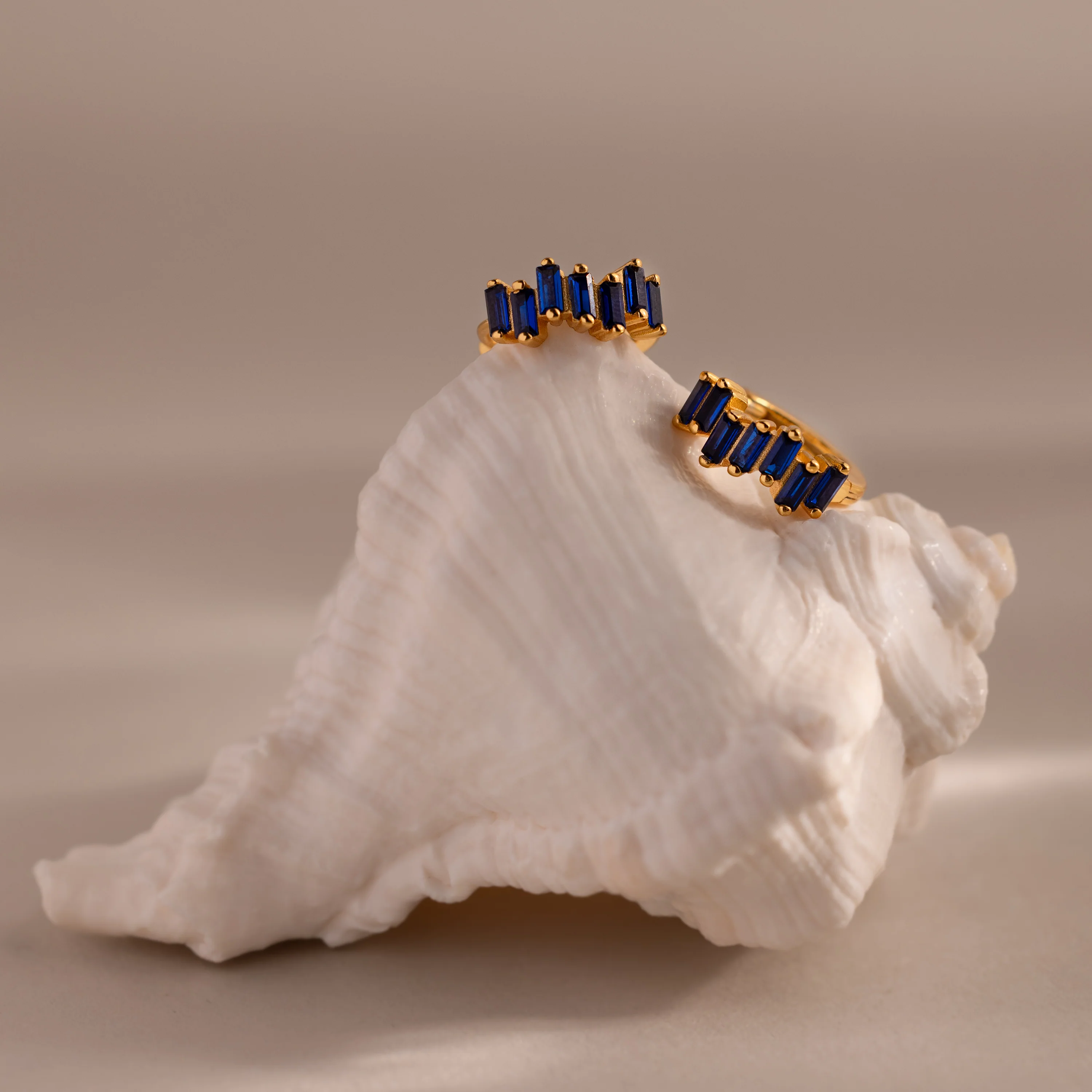 Staggered Baguette Birthstone Huggies - Image 18